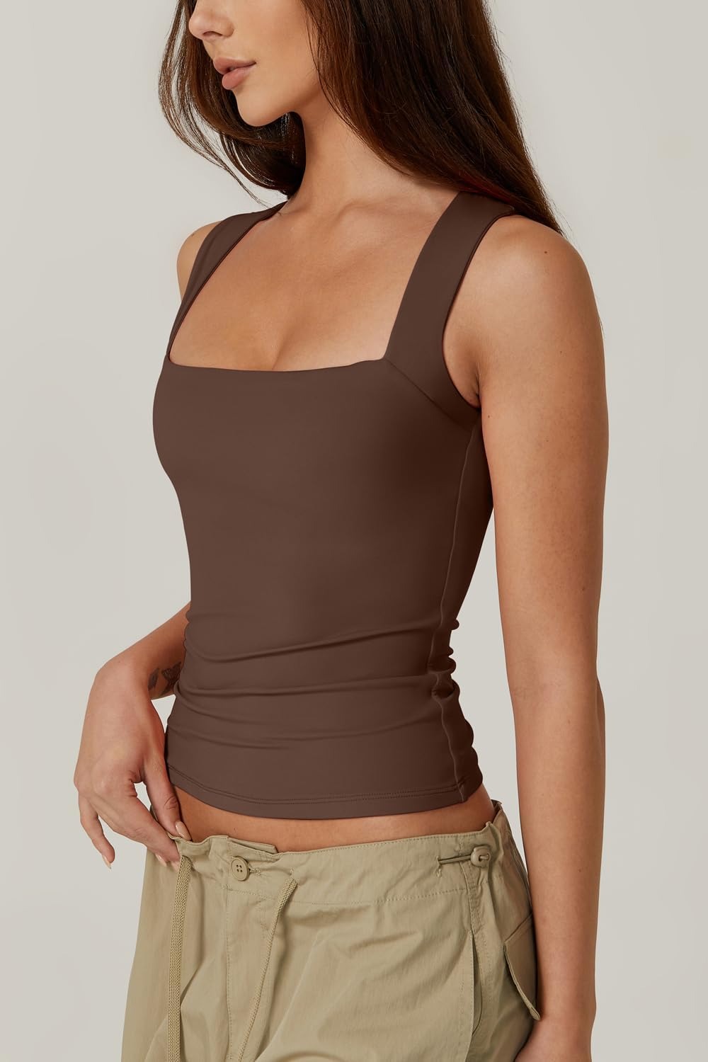 HOT SALE Women's Square Neck Sleeveless Double-Layer Tank Tops