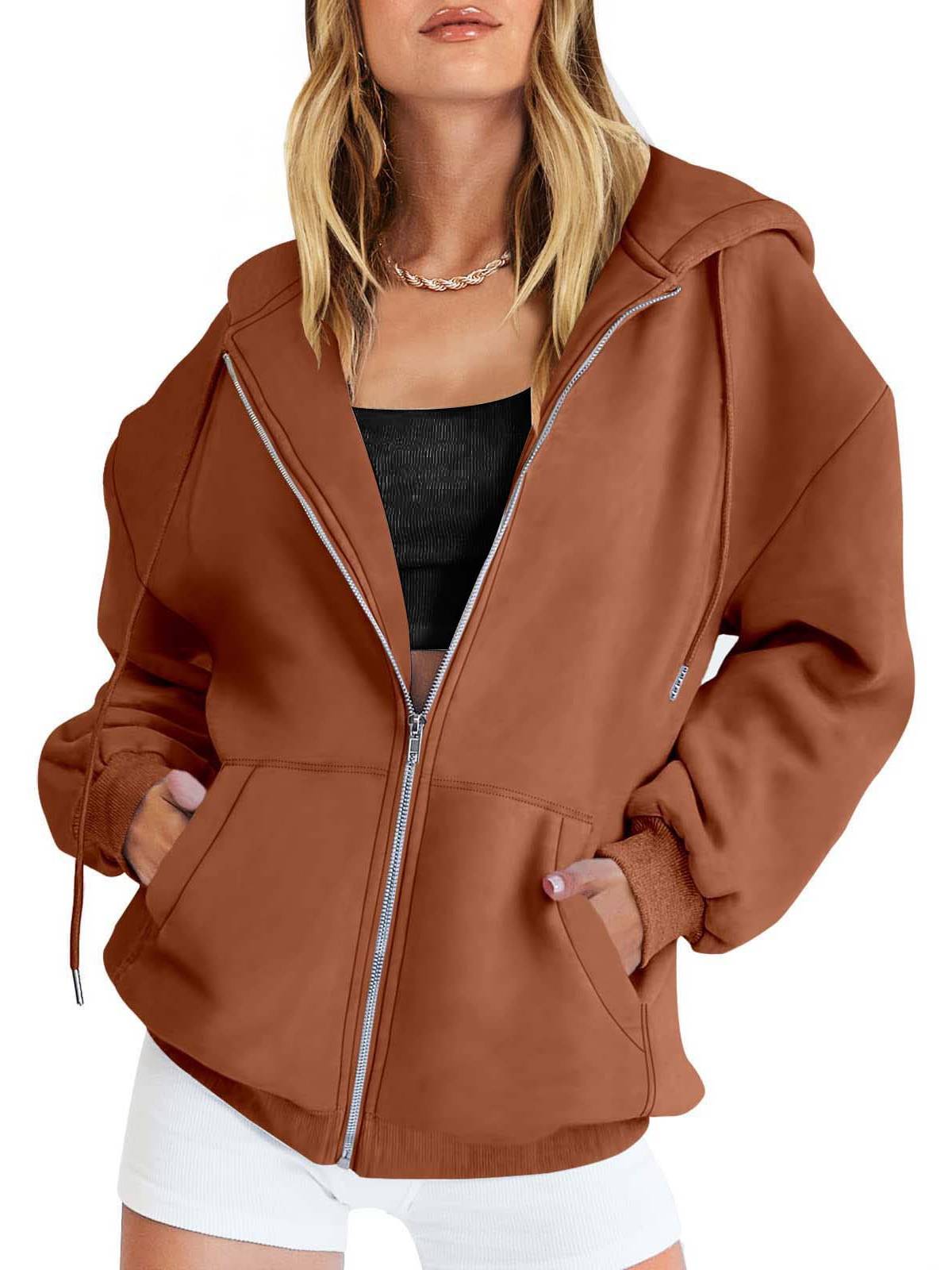 HOT SALE Womens Zip Up Hoodies Oversized Sweatshirts