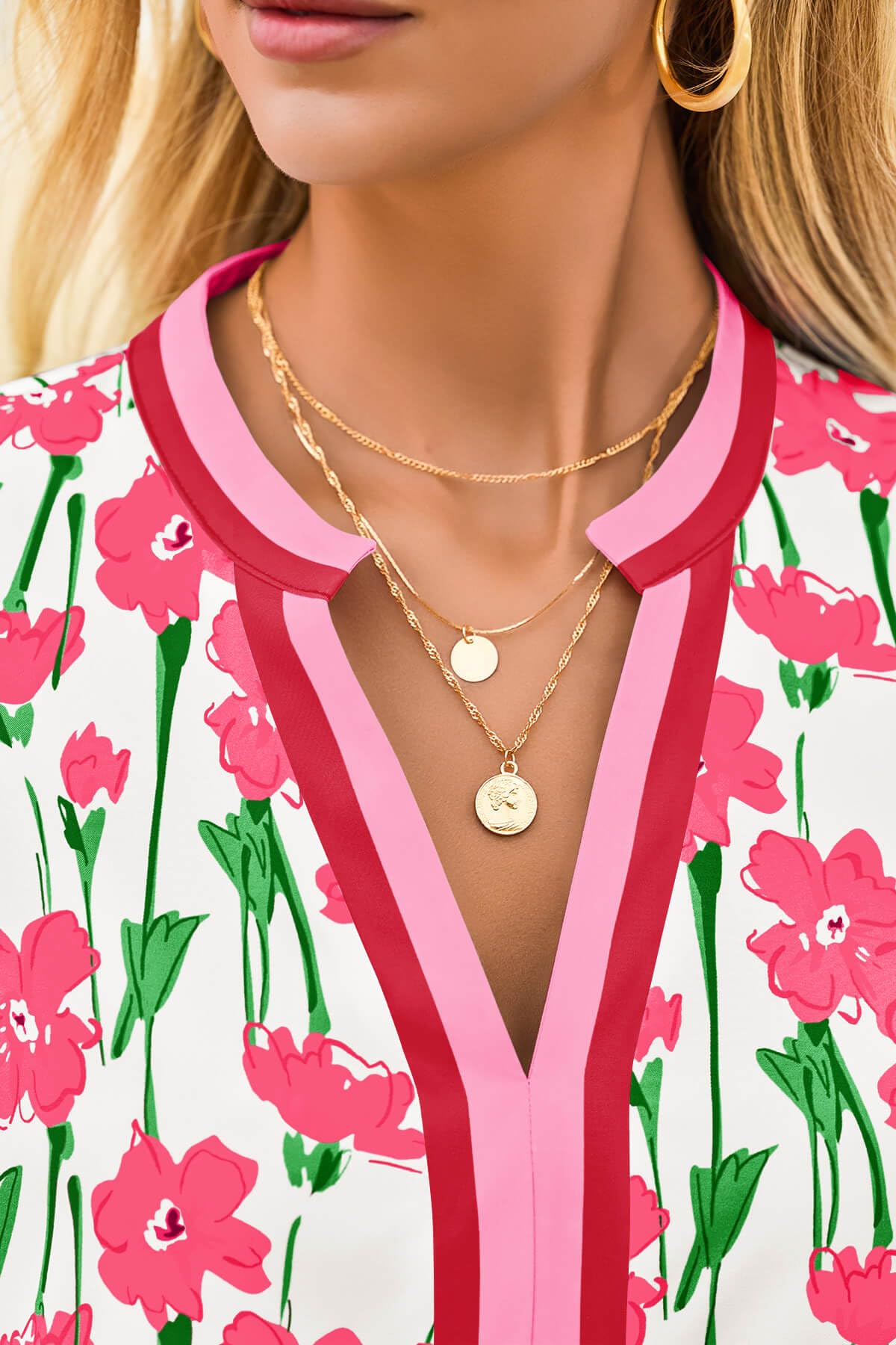 HOT SALE Women's V Neck Floral Mini Dress Short Puff Sleeve Patchwork