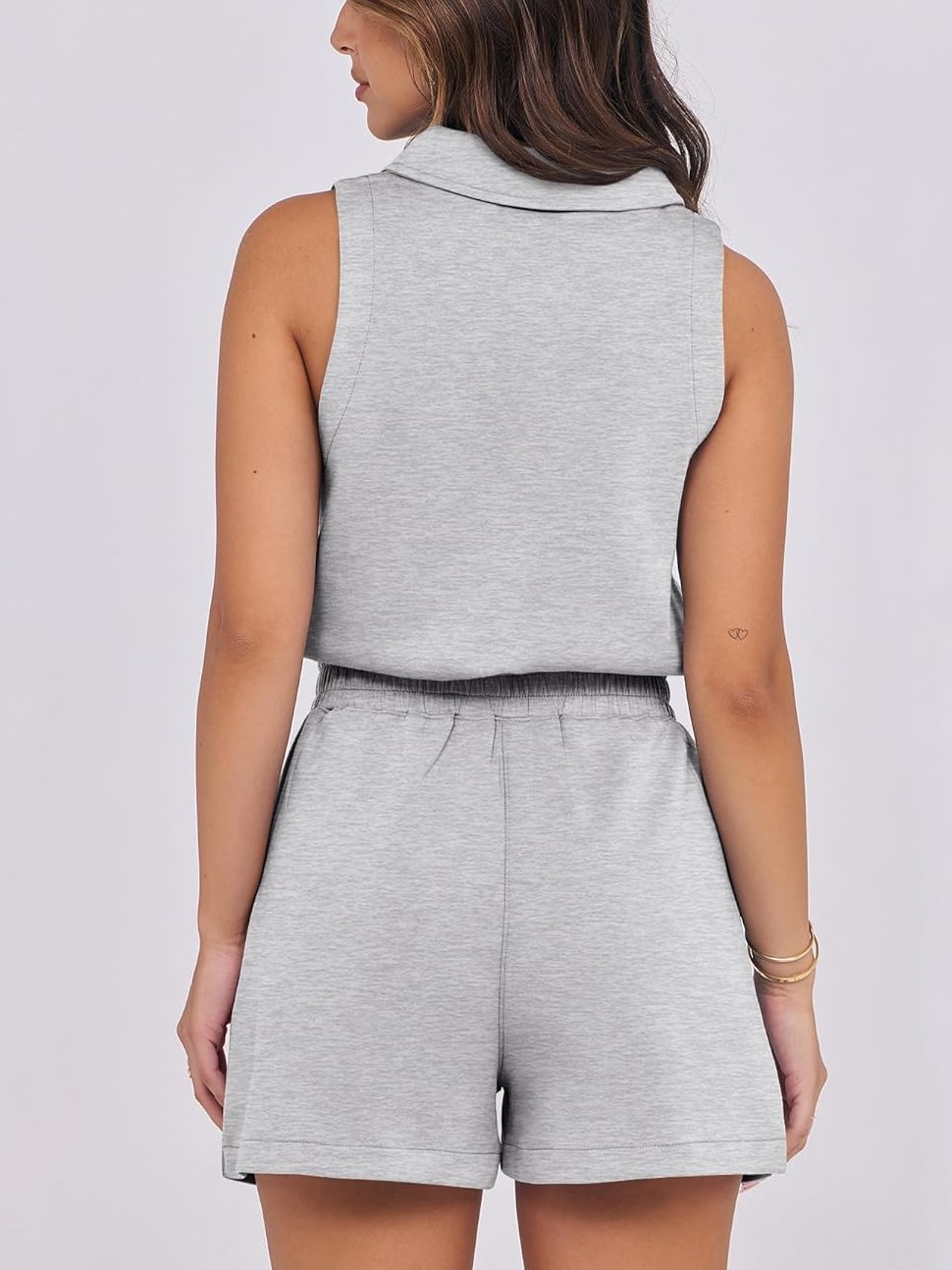 HOT SALE Women's Casual Sleeveless V Neck One Piece Short Jumpsuit