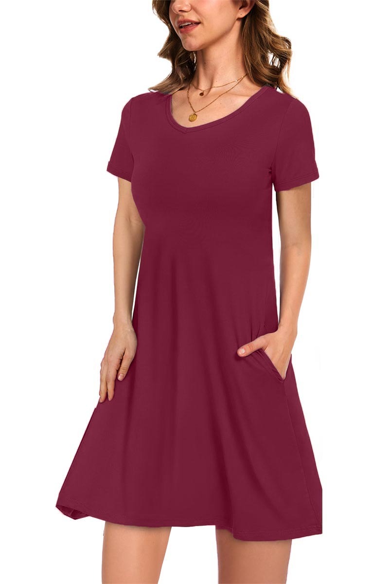 HOT SALE Women's Casual T-Shirt Dress with Pockets