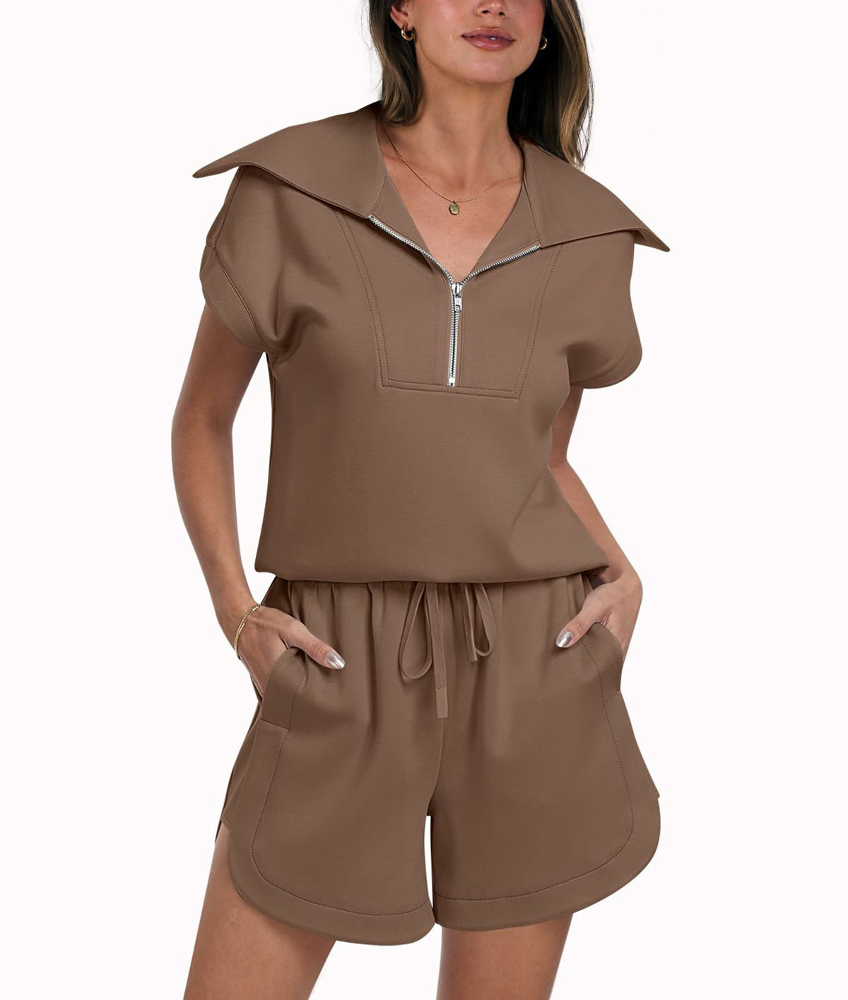 Woman Loose Fit Solid Sweat Suits Sets