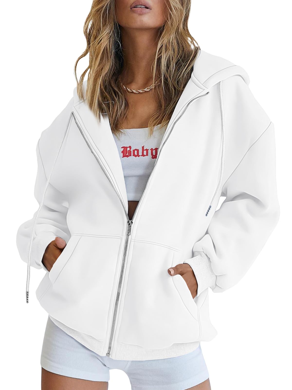 HOT SALE Womens Zip Up Hoodies Oversized Sweatshirts