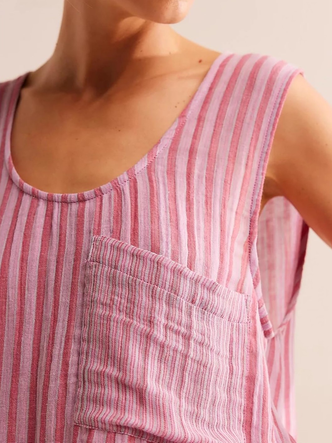 Women's Striped Sleeveless Tops Lounge Shorts Matching Set with Pockets