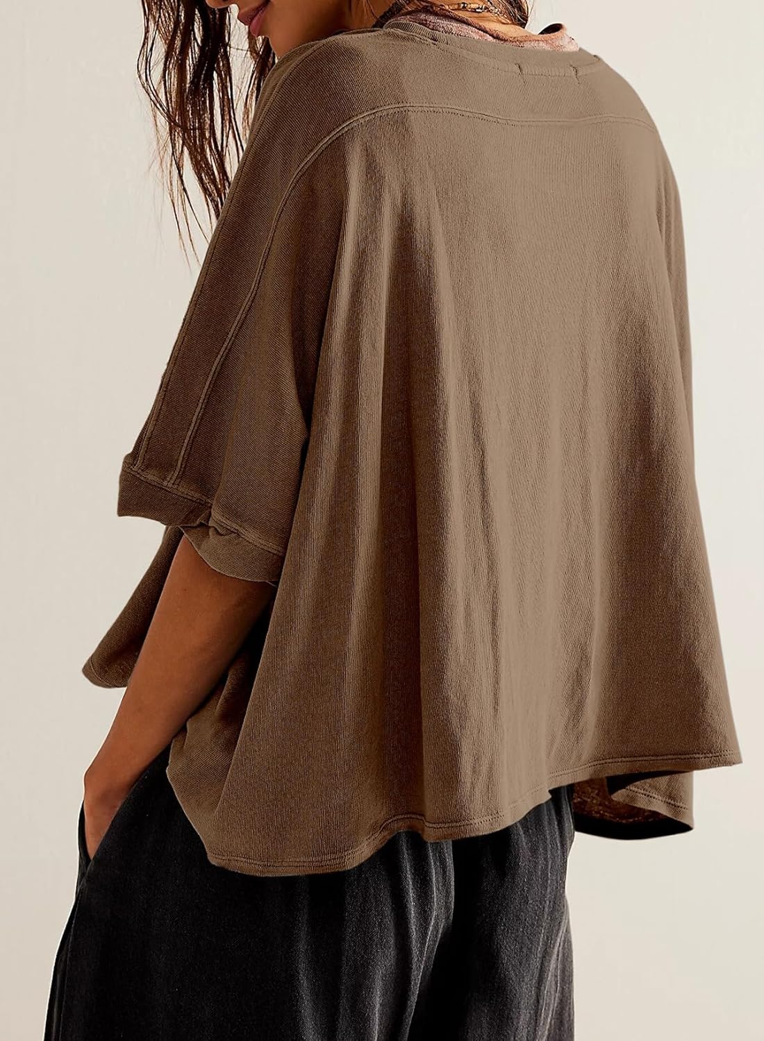 Women's Solid Loose Oversized Tee Shirts