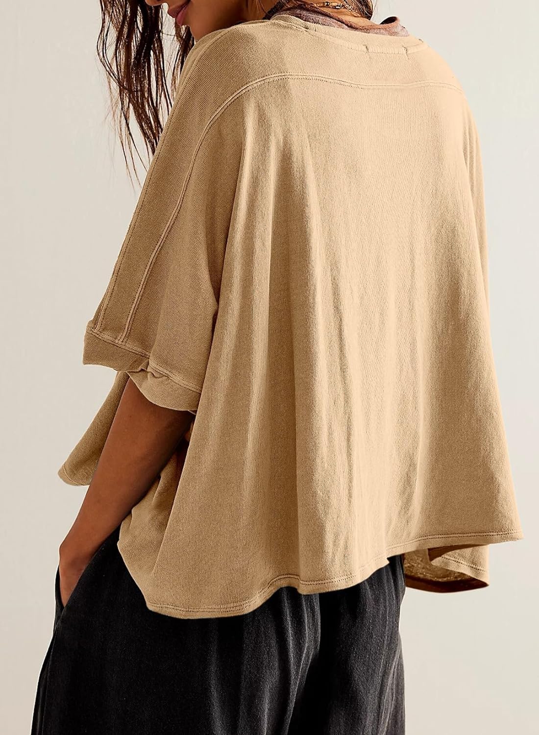 Women's Solid Loose Oversized Tee Shirts