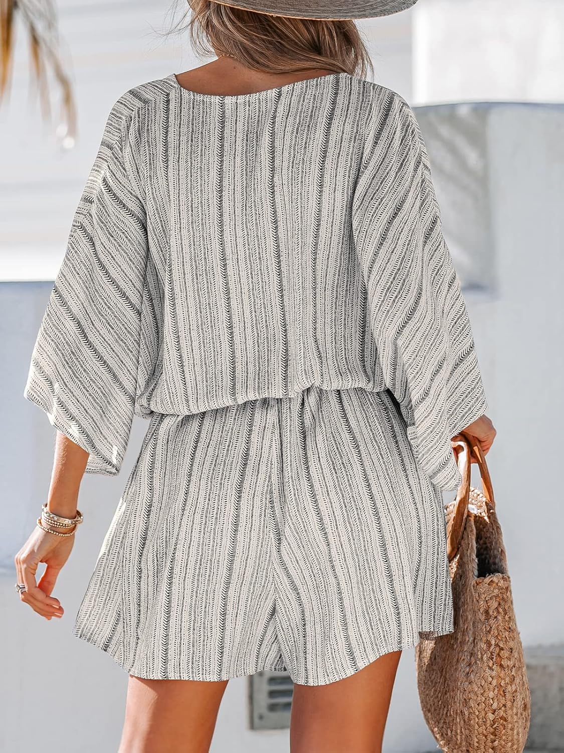 Women's Lace Up Leopard Print Romper Short Sleeves Jumpsuits