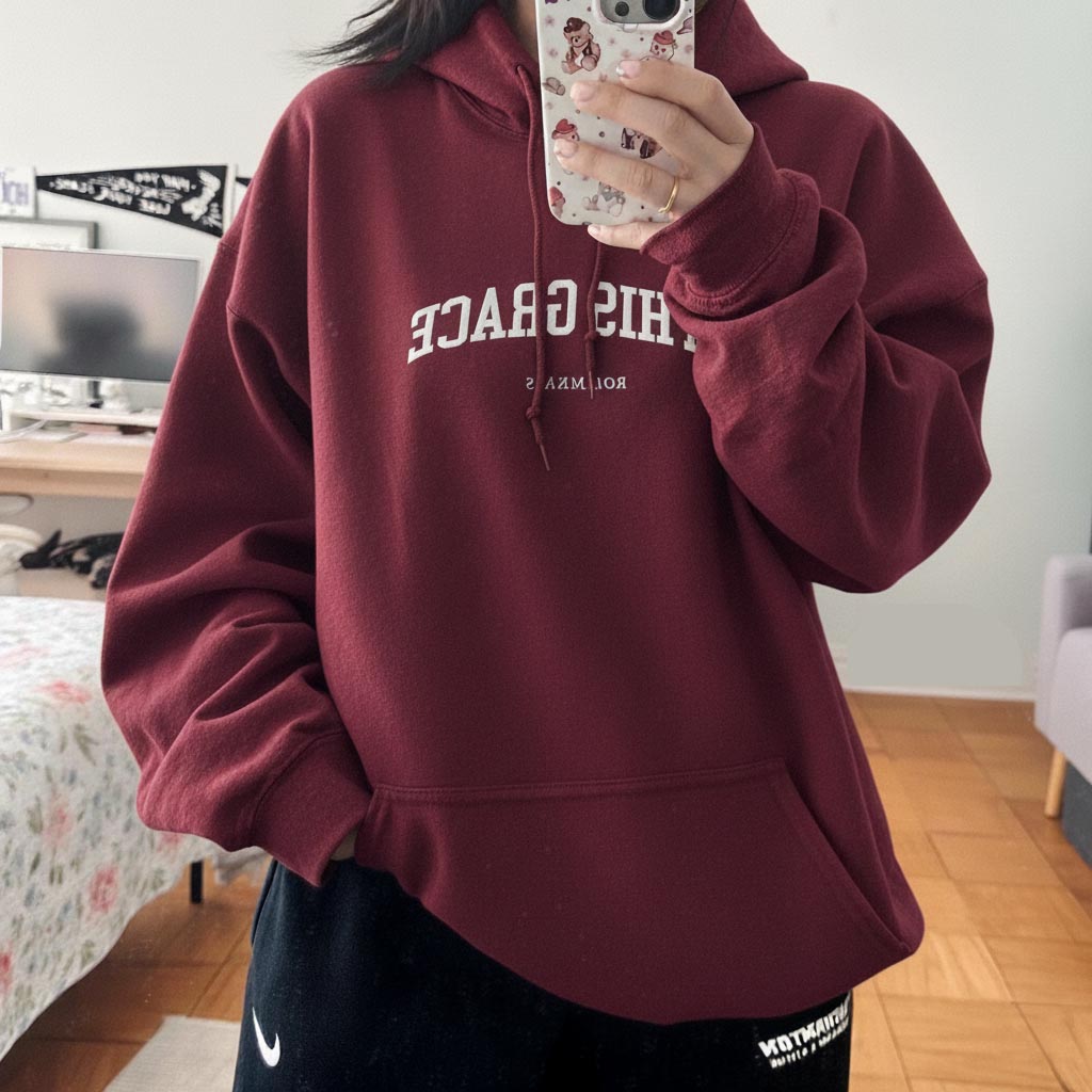 By His Grace Embroidered Christian Hoodie