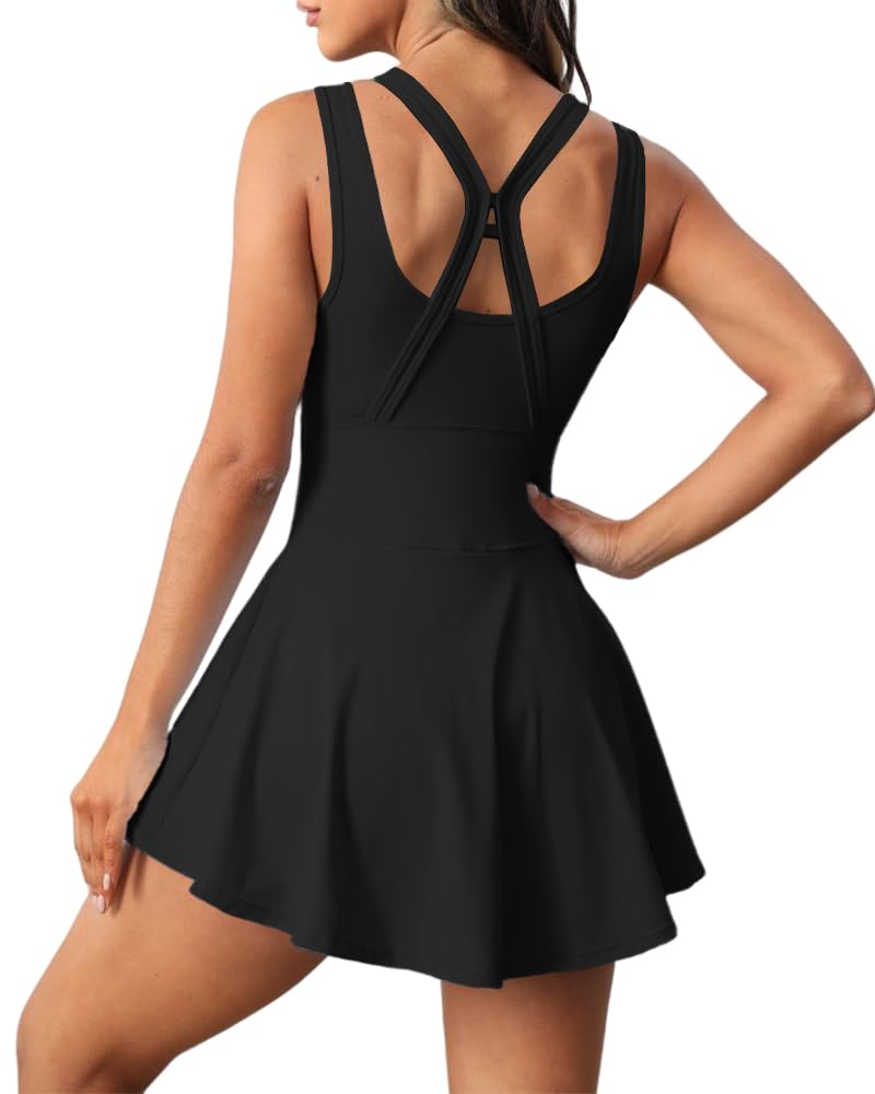 ⏰Hot Sale-Women's Sleeveless Sports Dress With Built-in Shorts(Buy 2 Free Shipping)-hivebabe.com