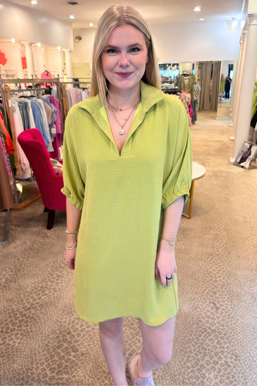 HOT SALE Solid Stretch Mid-Sleeve Lapel Dress (Buy 2 Free Shipping)