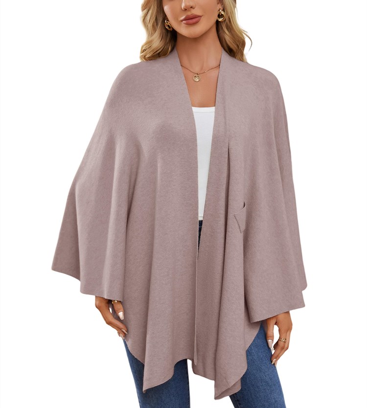 Women's Elegant Shawl Wraps Soft Open Front Poncho Sweater
