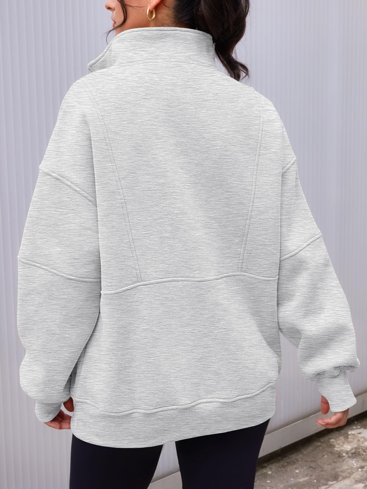 Women's Long Sleeve Half Zip Oversized Sweatshirt✨BUY 2 FREE SHIPPING✨