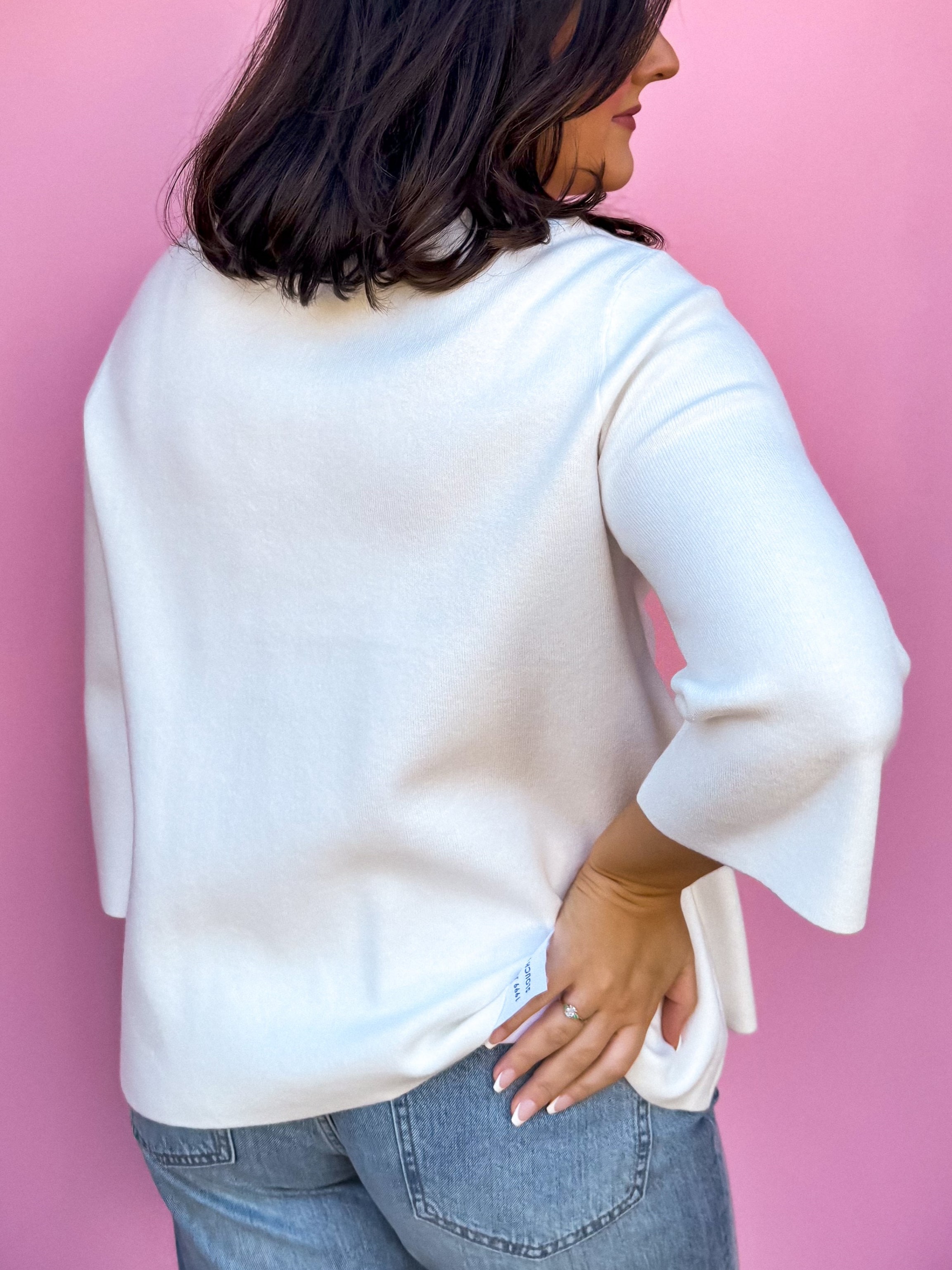 Super Soft Mock Neck Mid Sleeves Sweater
