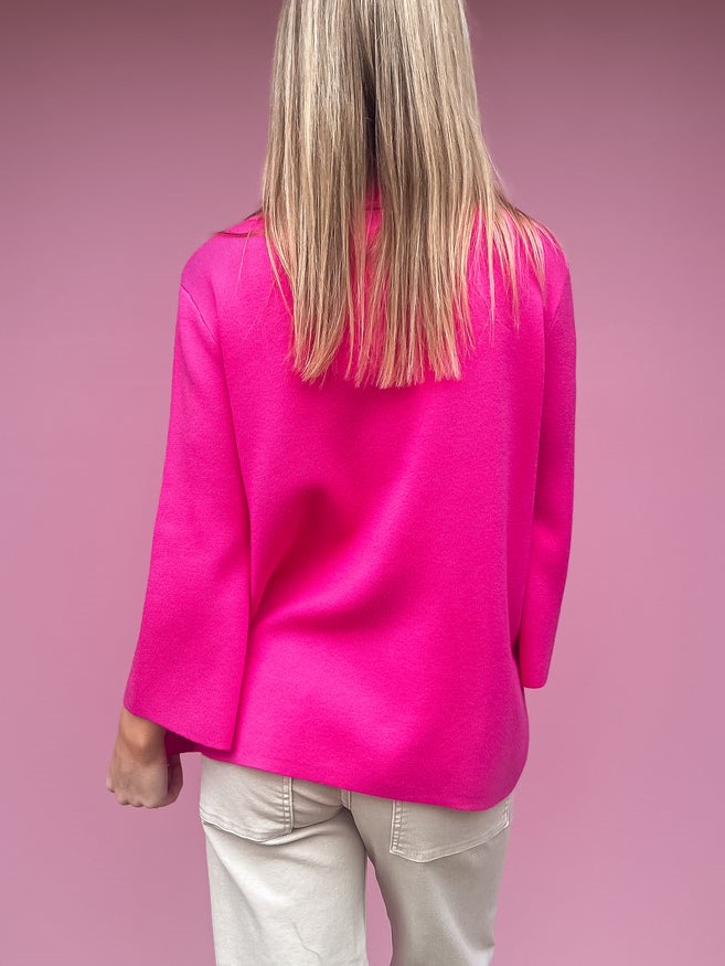 Super Soft Mock Neck Mid Sleeves Sweater