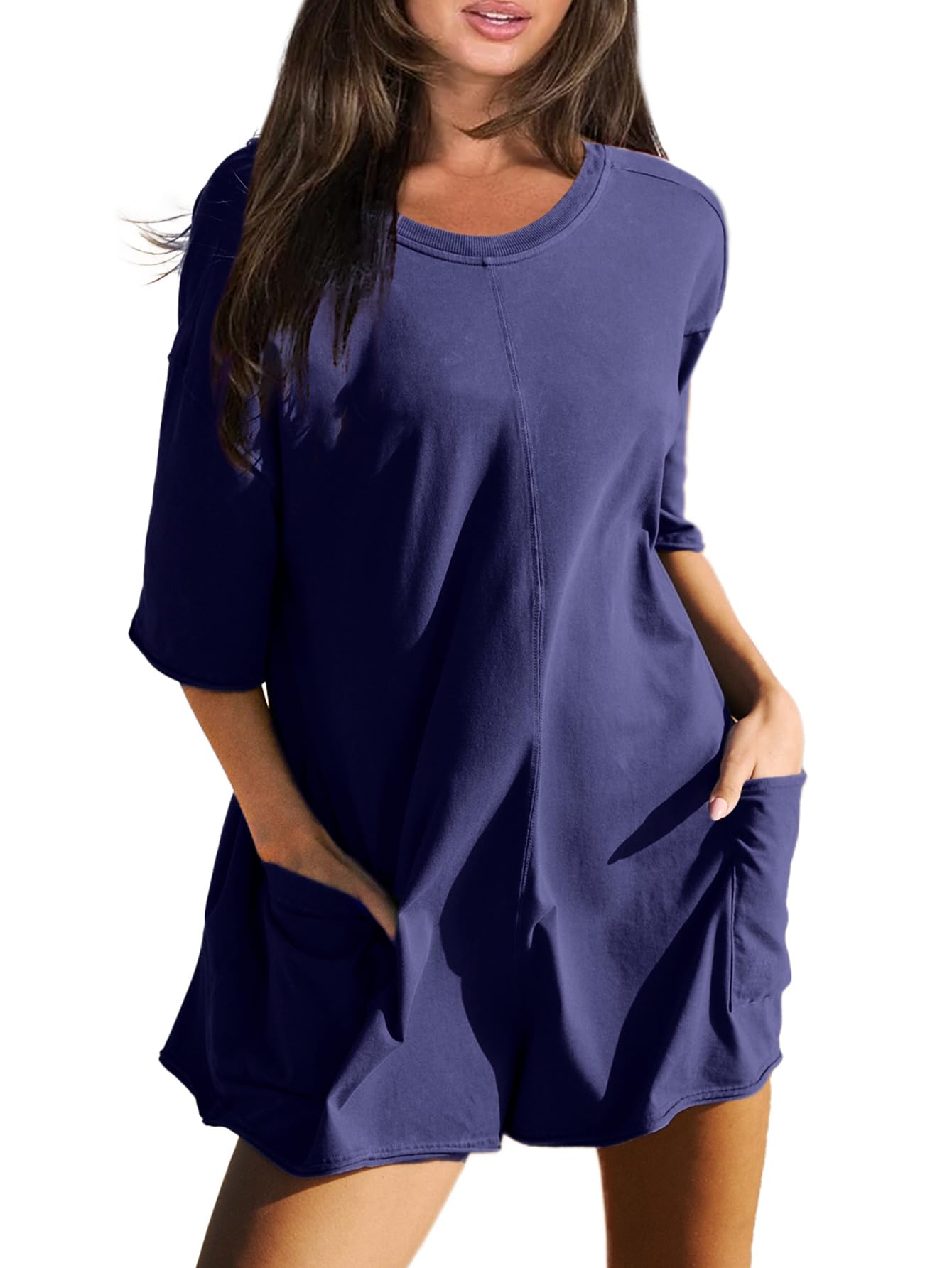 Hot Shot Back V Neck Half Sleeve Jumpsuit (Buy 2 Free Shipping)