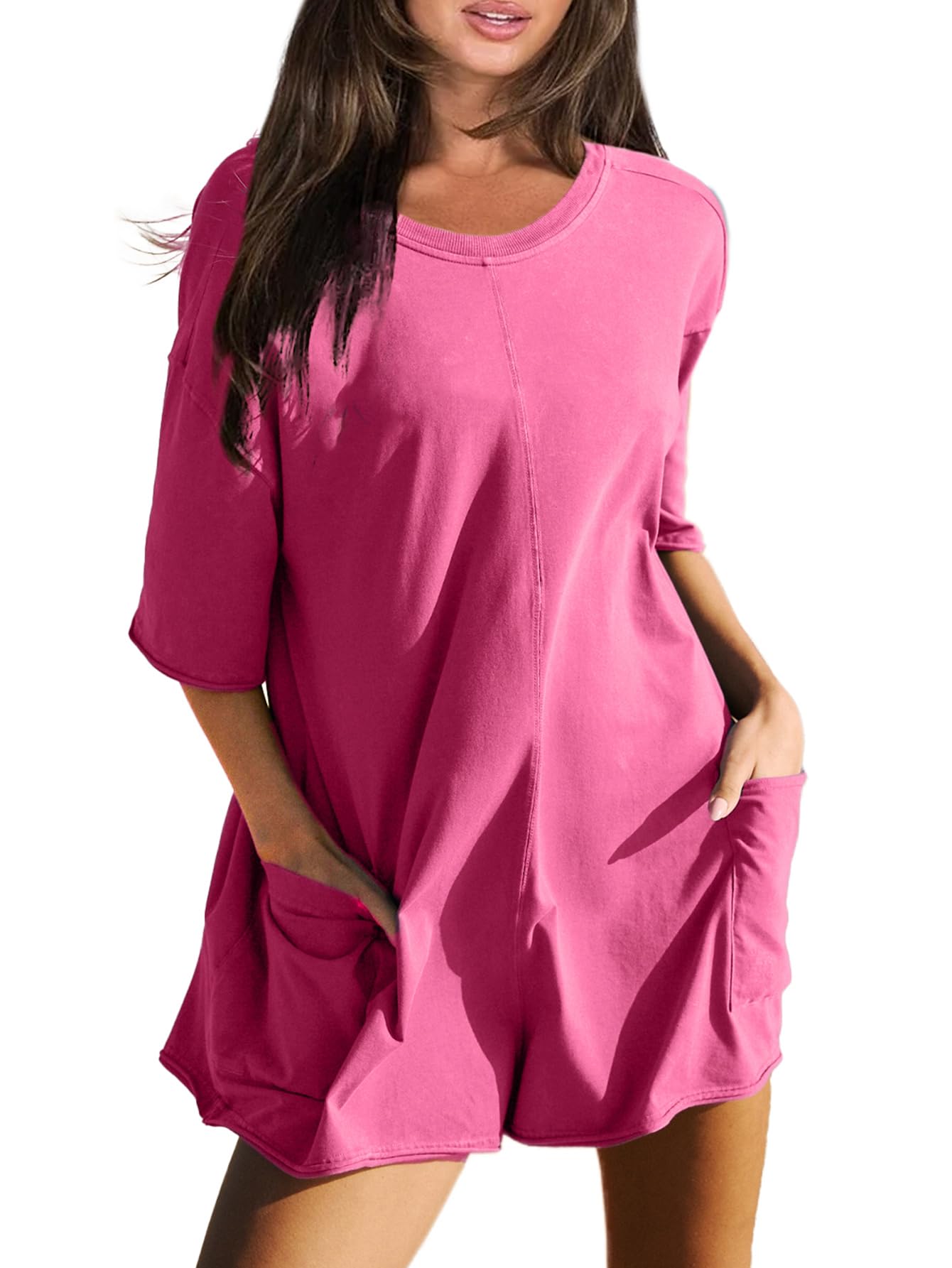 Hot Shot Back V Neck Half Sleeve Jumpsuit (Buy 2 Free Shipping)