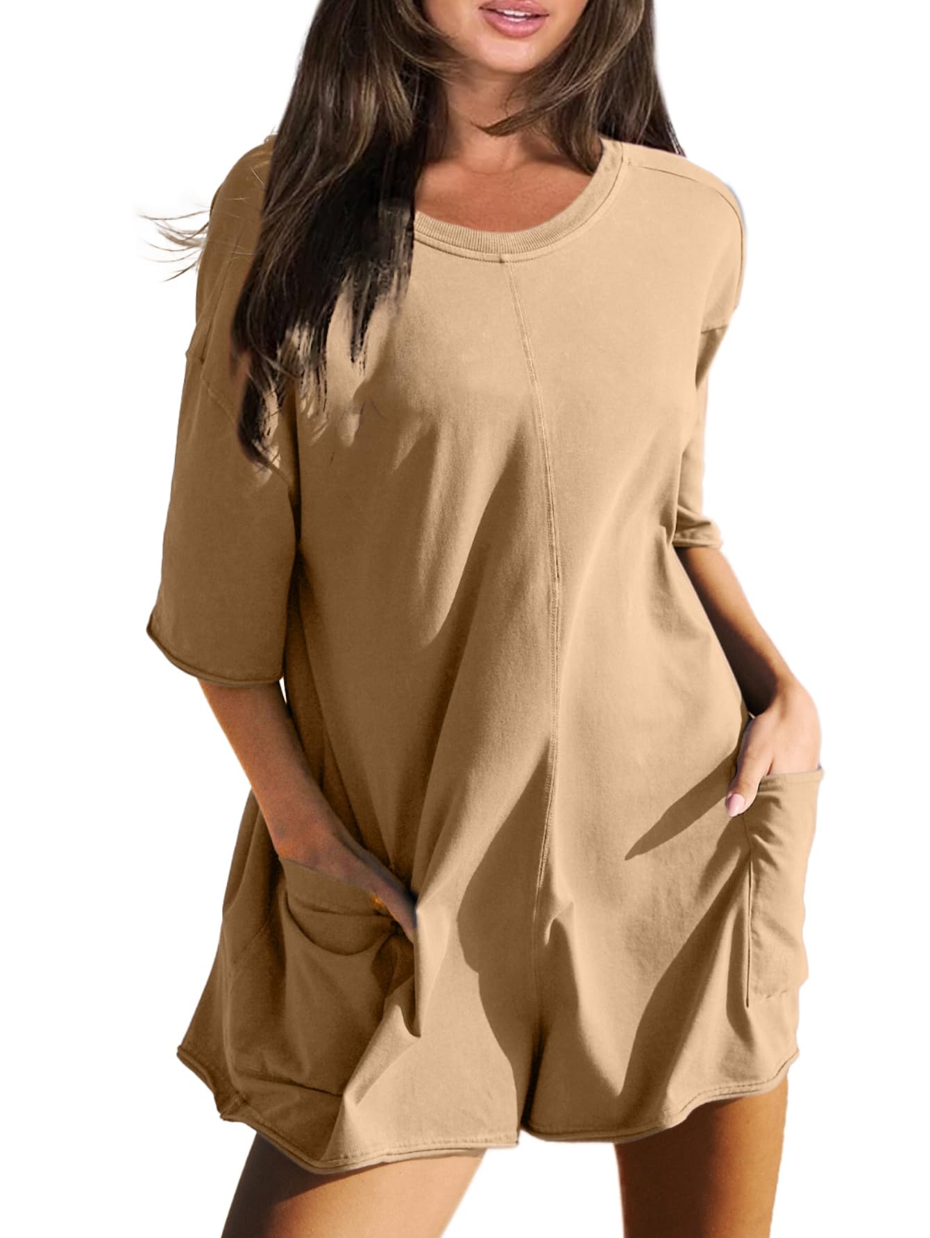 Hot Shot Back V Neck Half Sleeve Jumpsuit (Buy 2 Free Shipping)