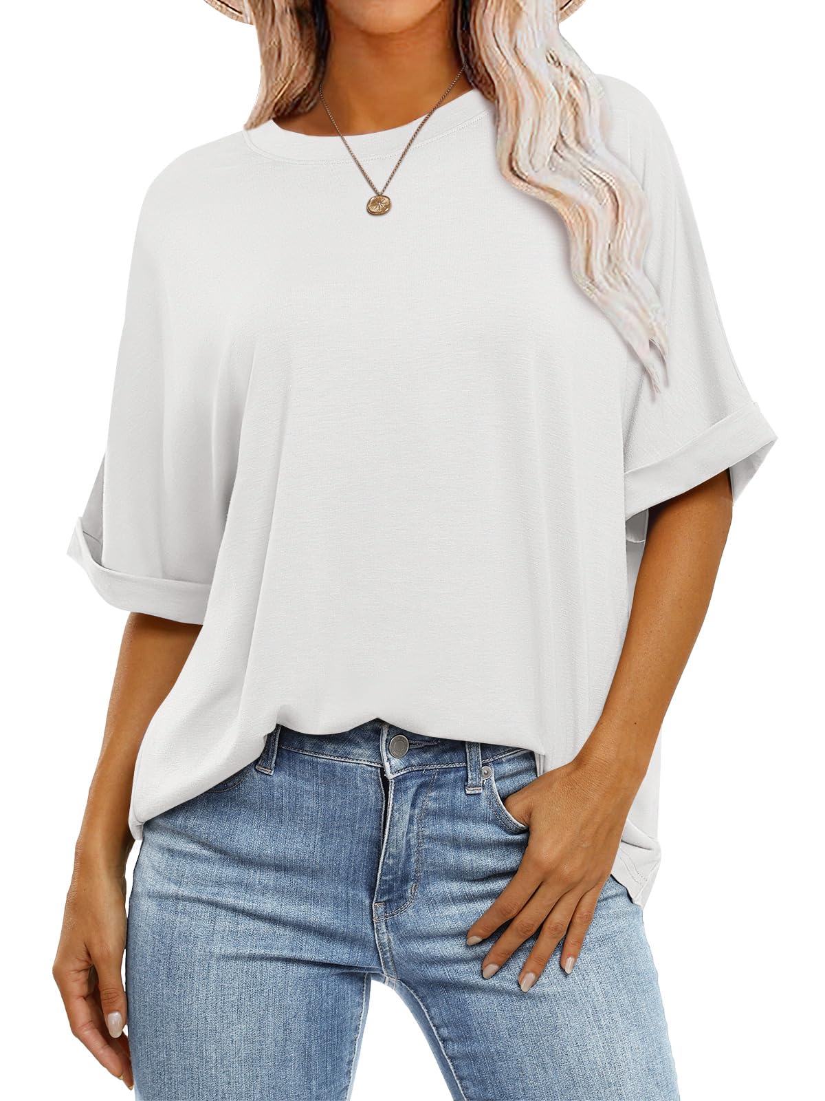 HOT SALE Women's Crewneck Casual Loose Basic T Shirts