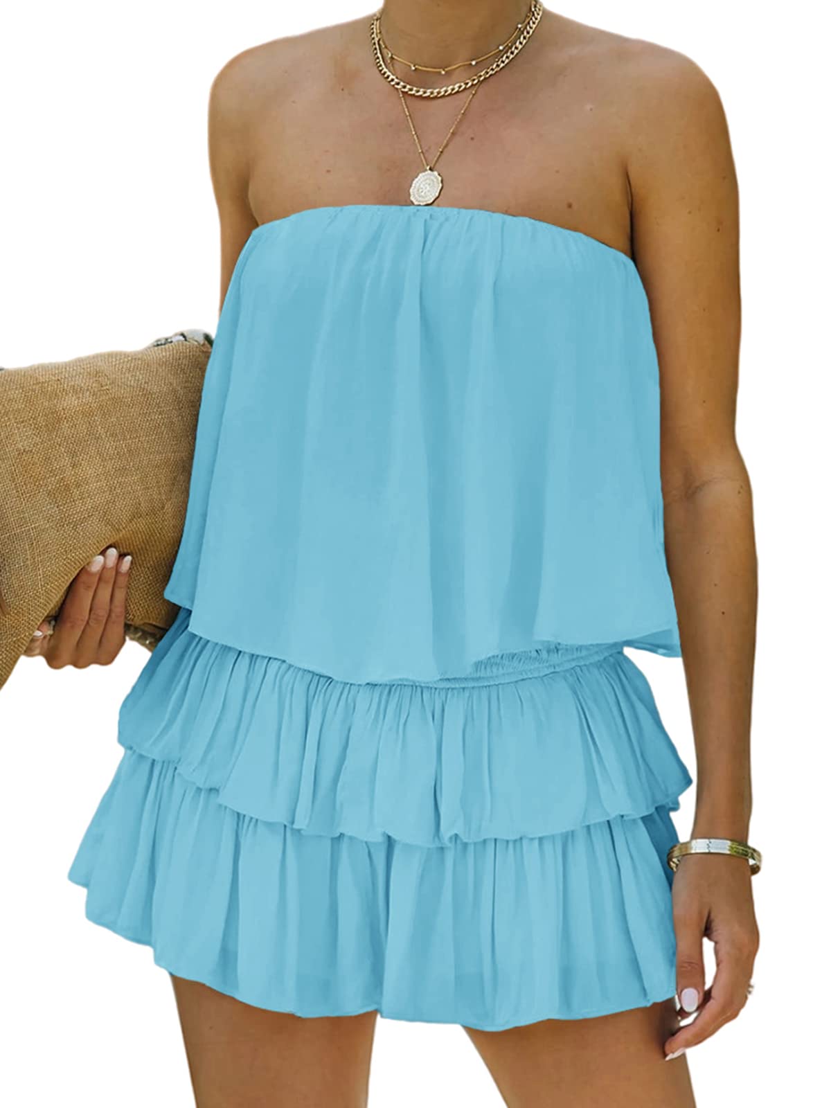 HOT SALE Women's Summer Style Off-The-Shoulder Smocked Romper