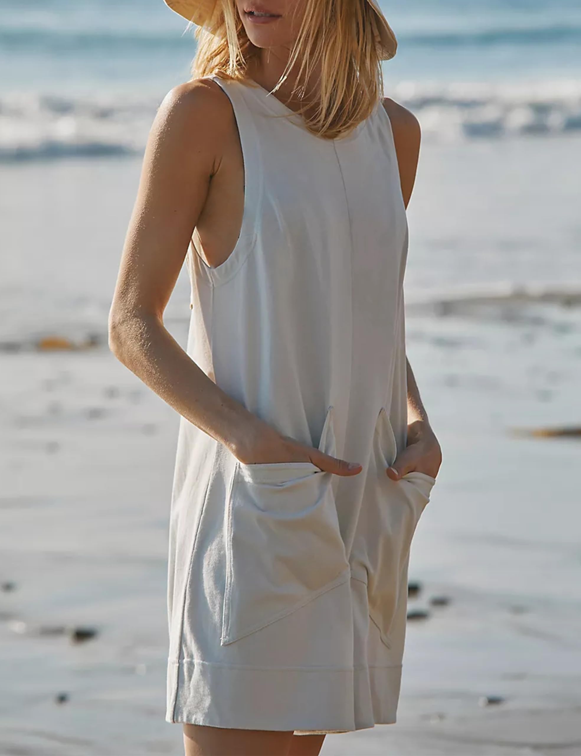 ✨New Women's Casual Jumpsuit Stretch Sleeveless Shorts Jumpsuit(Buy 2 Free Shipping)