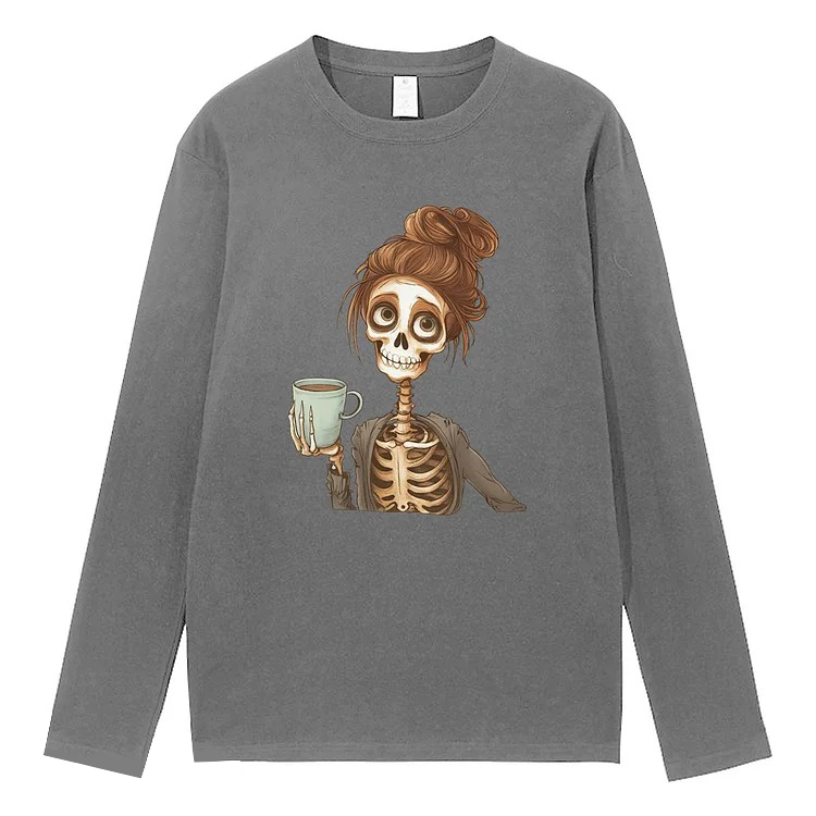 Women's Skull Girl Print Long Sleeve T-Shirt