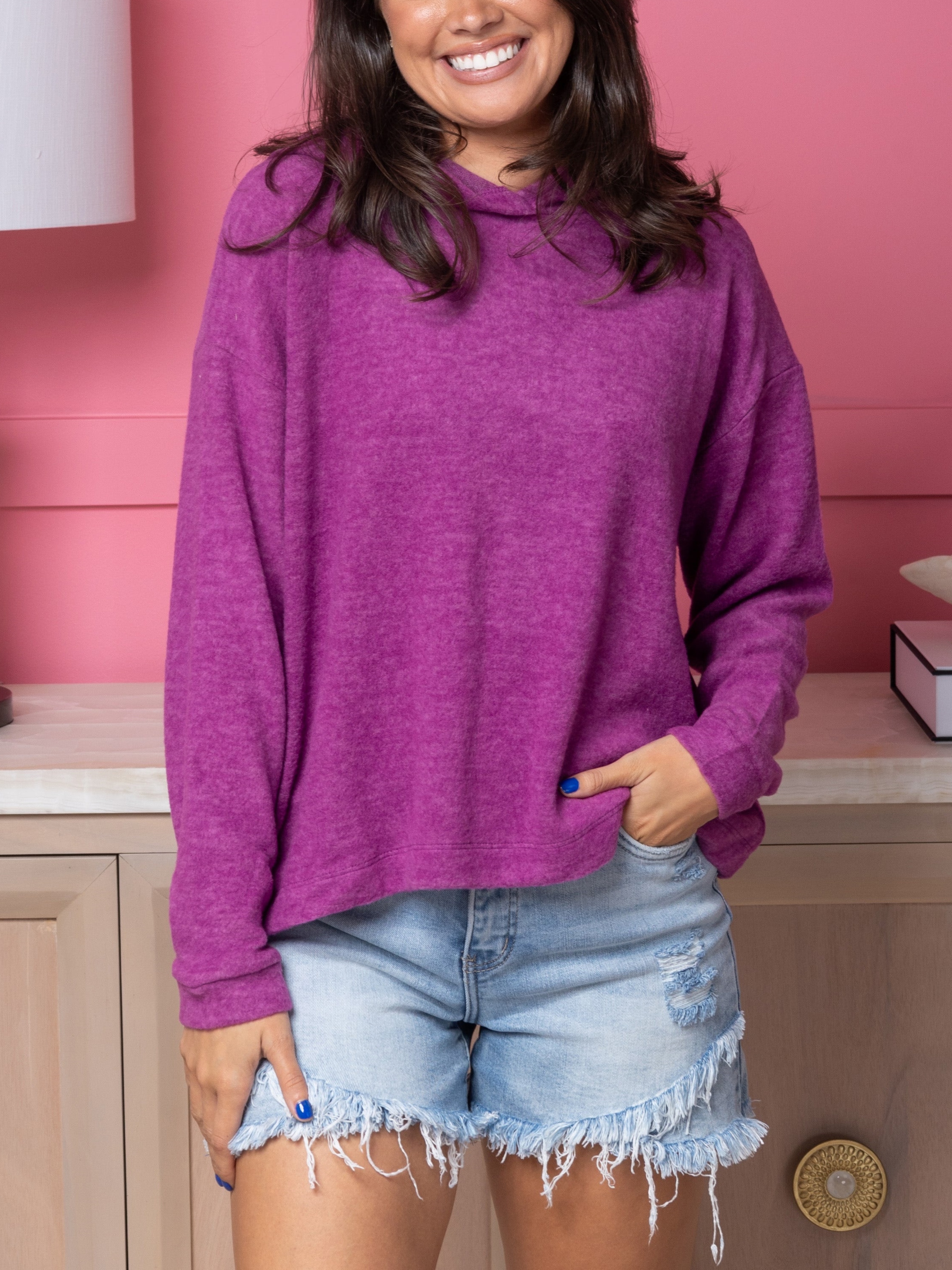 Brushed Melange Lightweight Ultra Comfy Hoodie