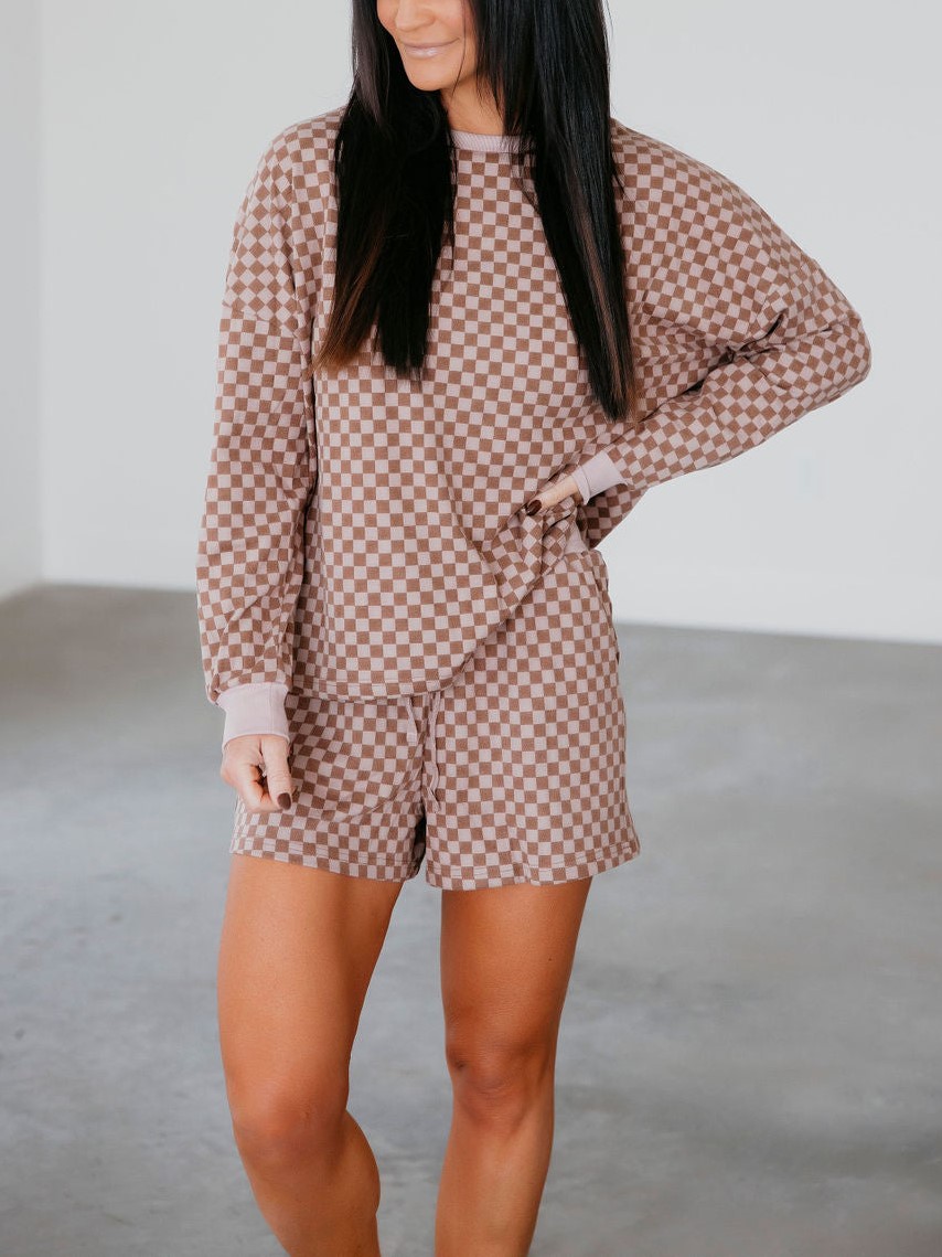 Classic Checkered Top & Shorts Set