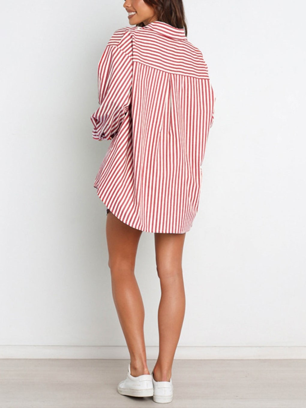 HOT SALE Striped Dropped Shoulder Shirt and Shorts Set