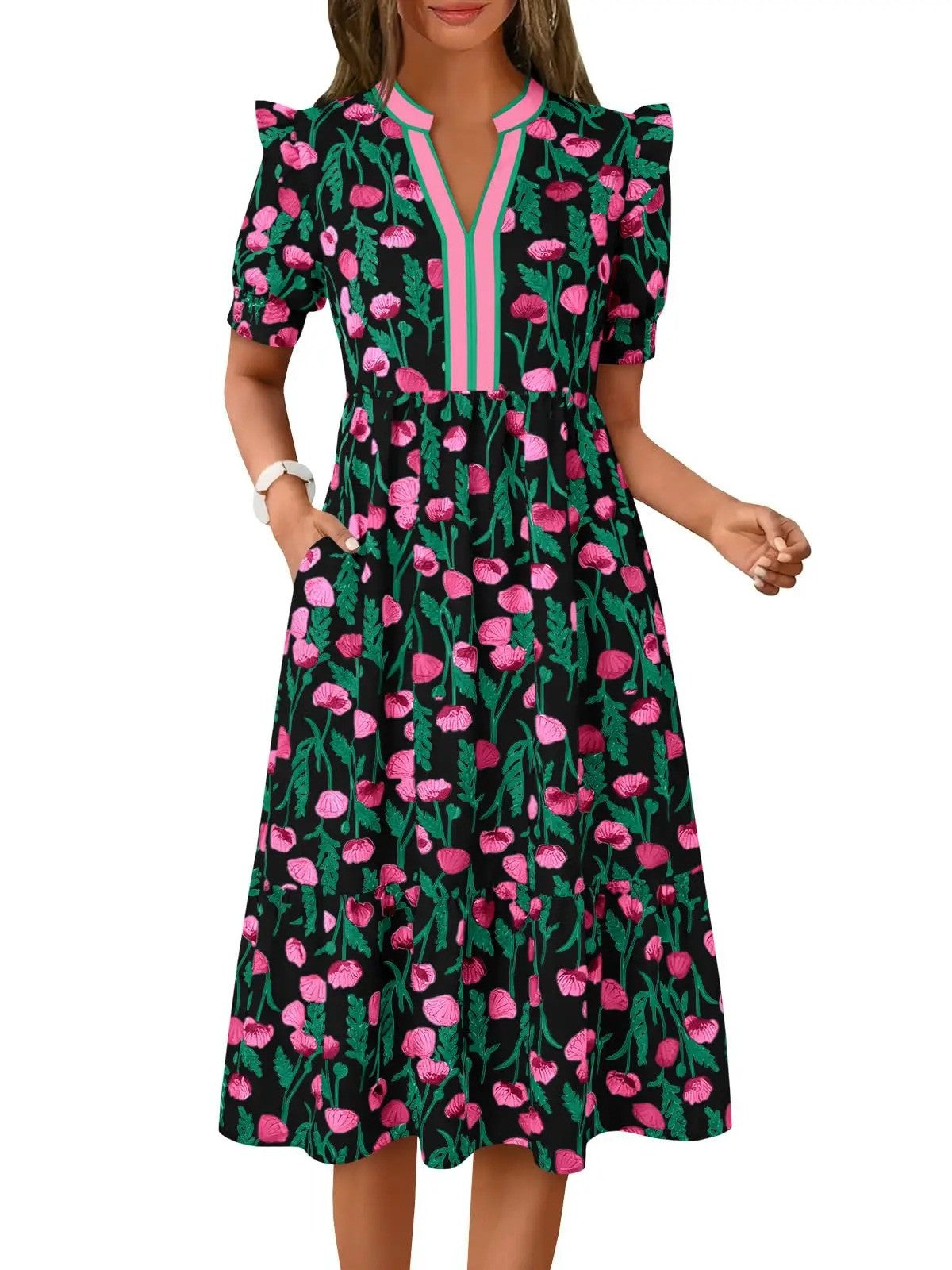 HOT SALE Women's Casual Floral Maxi Dress