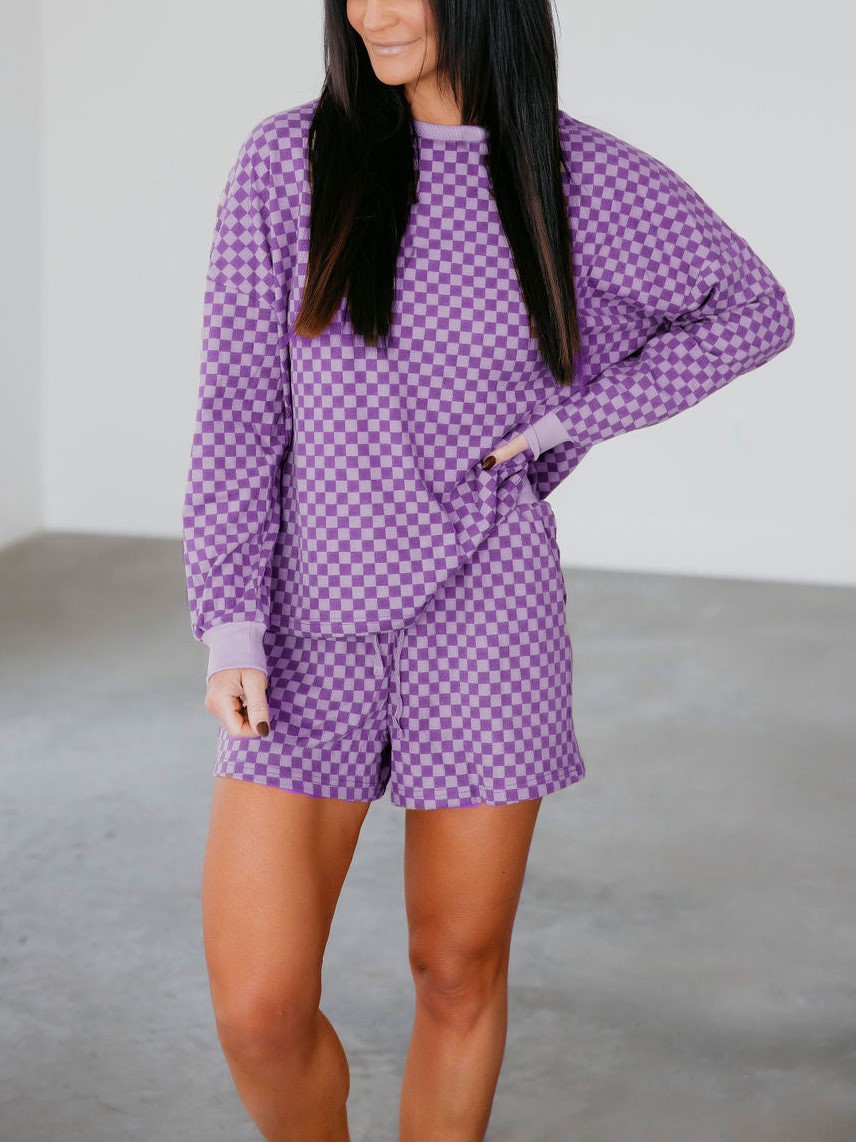 Classic Checkered Top & Shorts Set