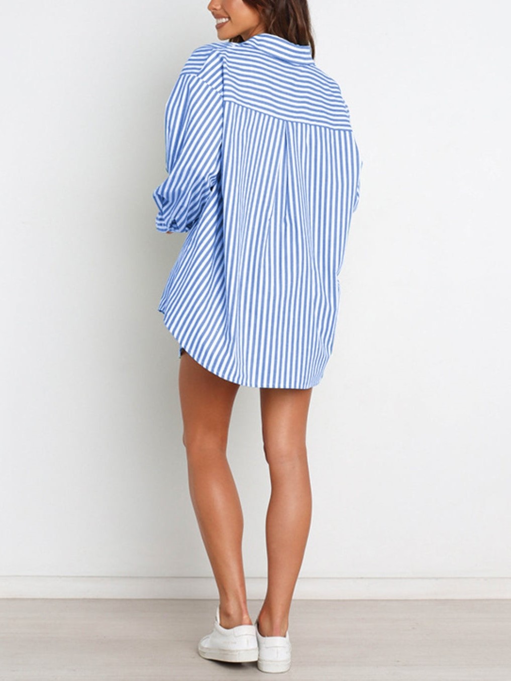 HOT SALE Striped Dropped Shoulder Shirt and Shorts Set