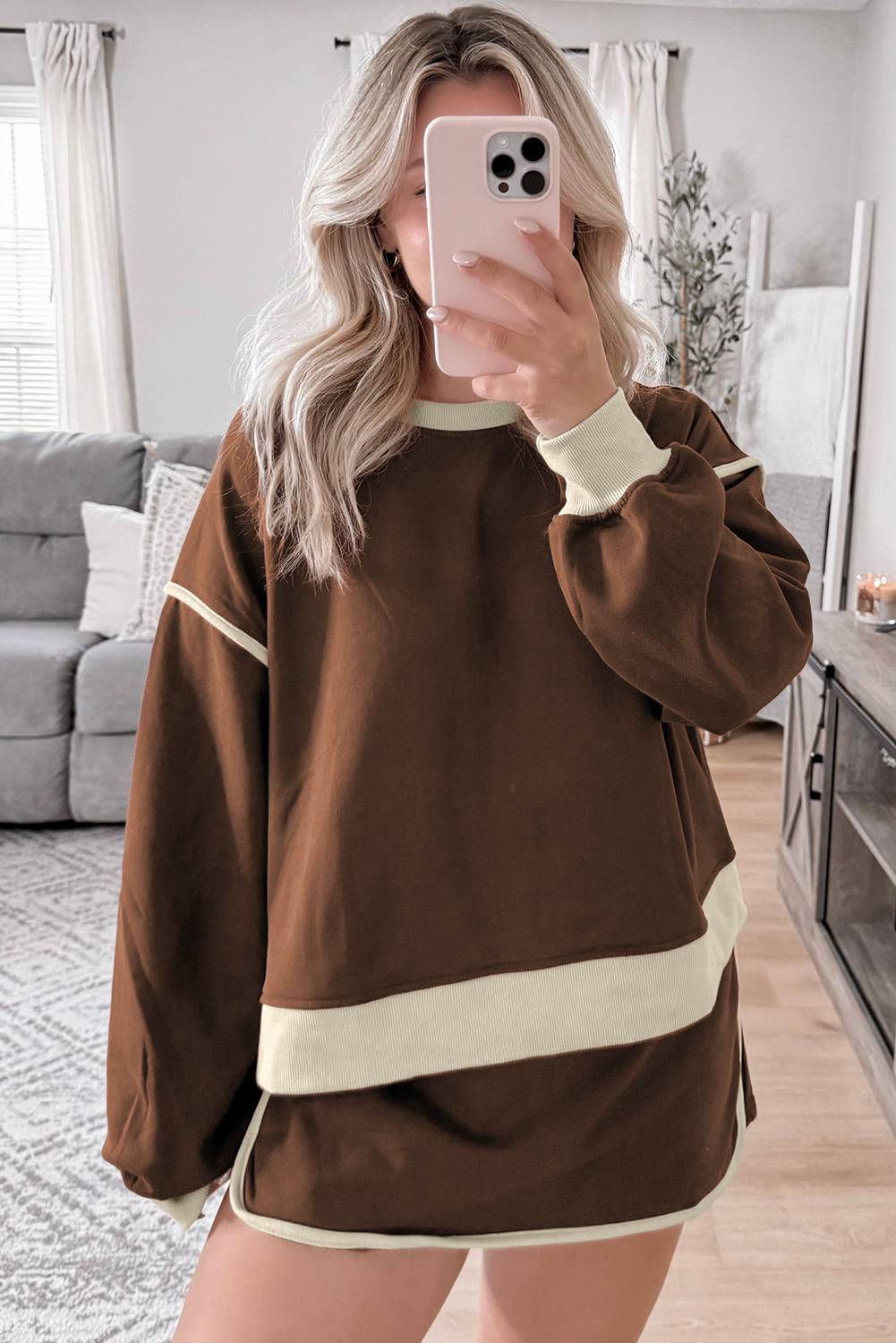 Women's Loose Pullover and Lace-up Waist Skort Set (Buy 2 Free Shipping)