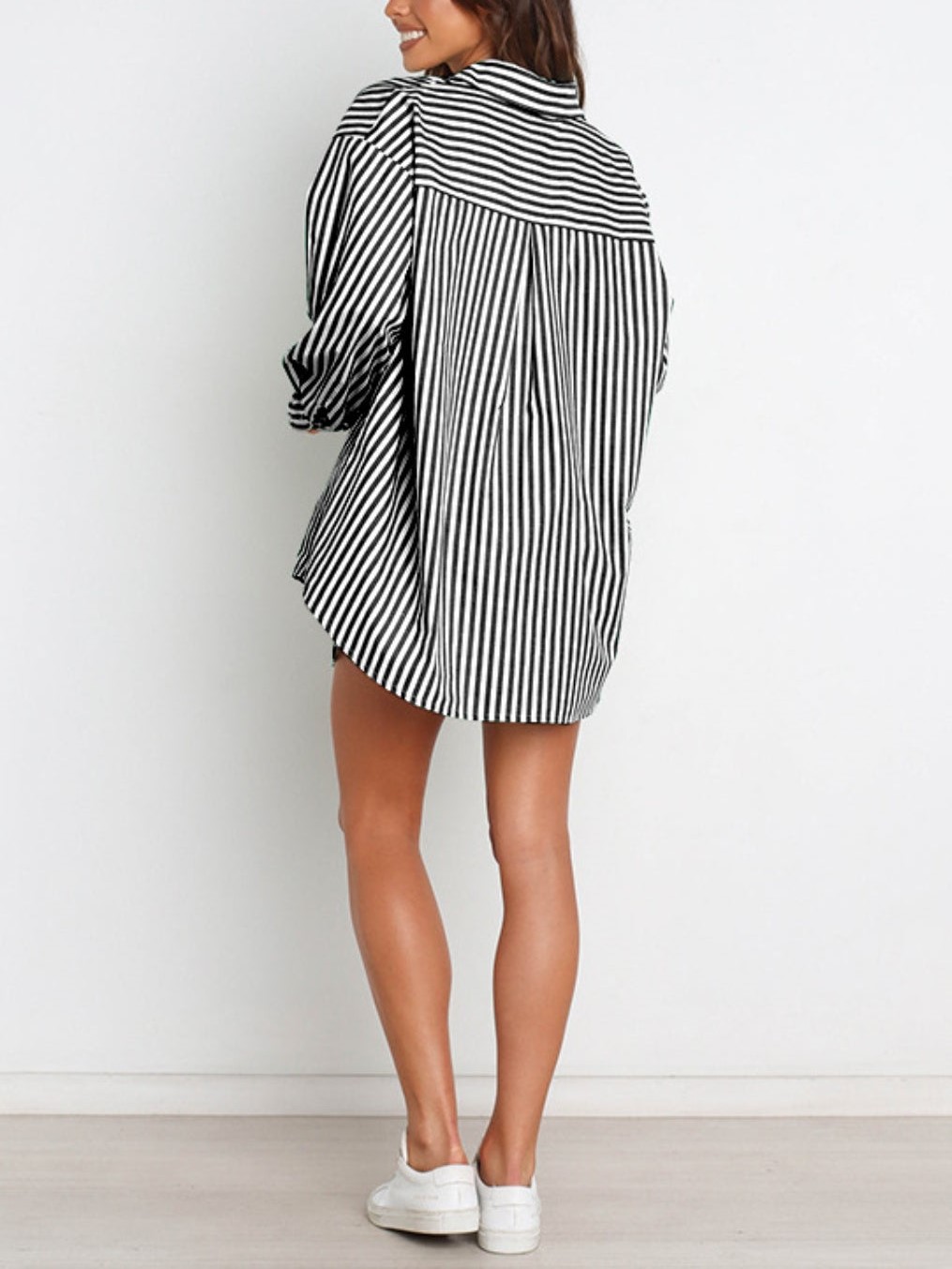 HOT SALE Striped Dropped Shoulder Shirt and Shorts Set