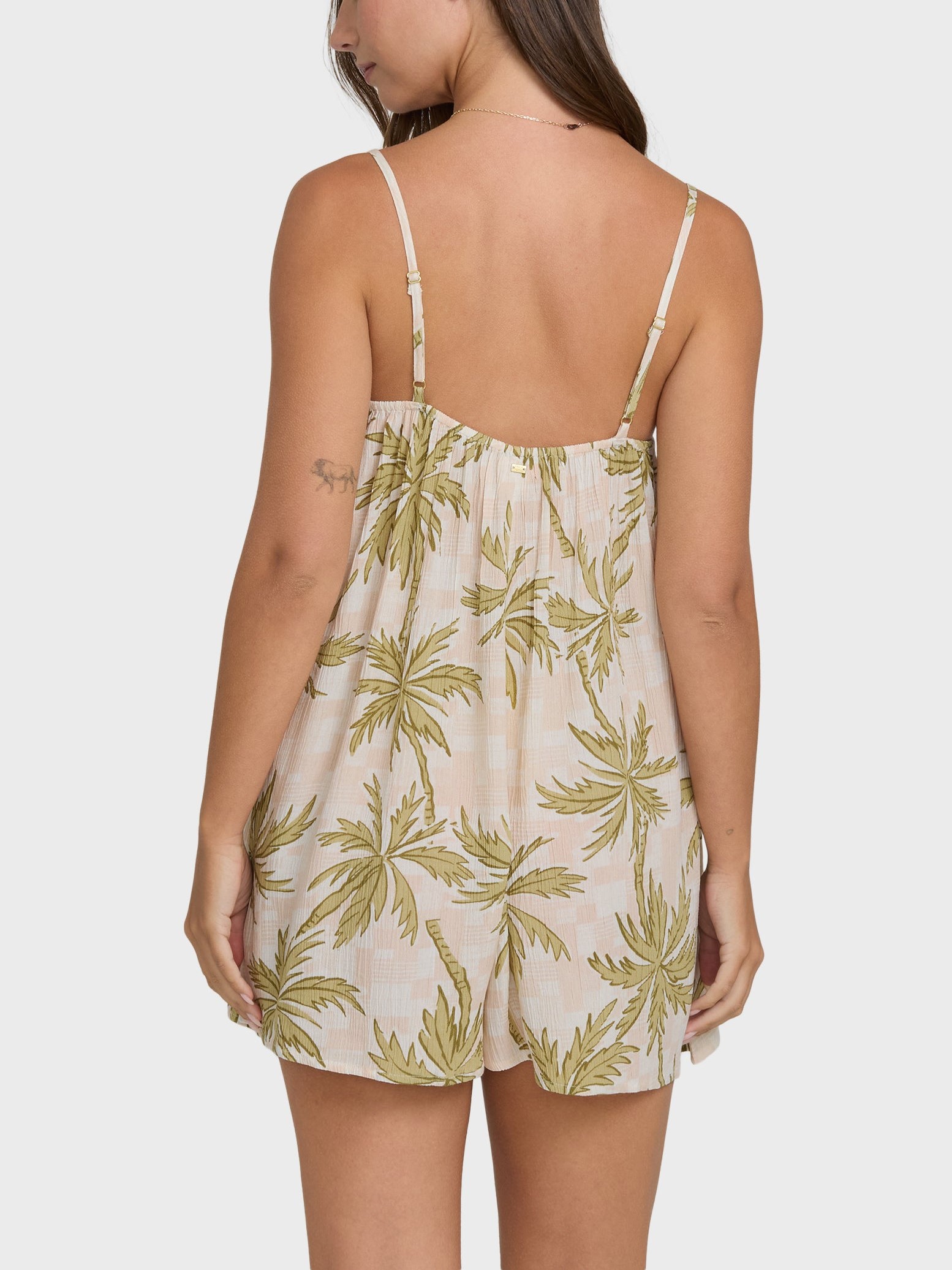 Women's Boho Printed Button Romper Short Jumpsuit