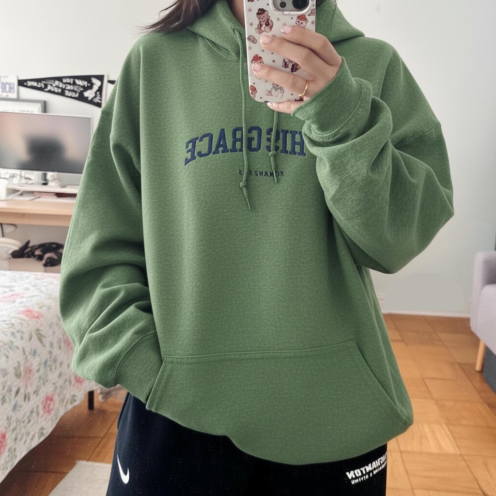 By His Grace Embroidered Christian Hoodie