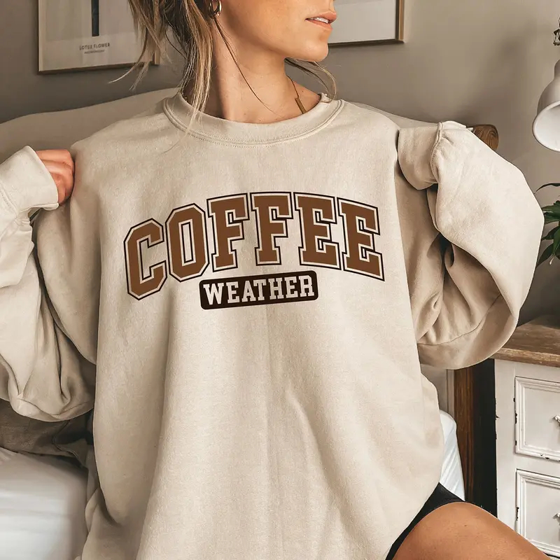 "Coffee Weather" Retro Crewneck Sweatshirt