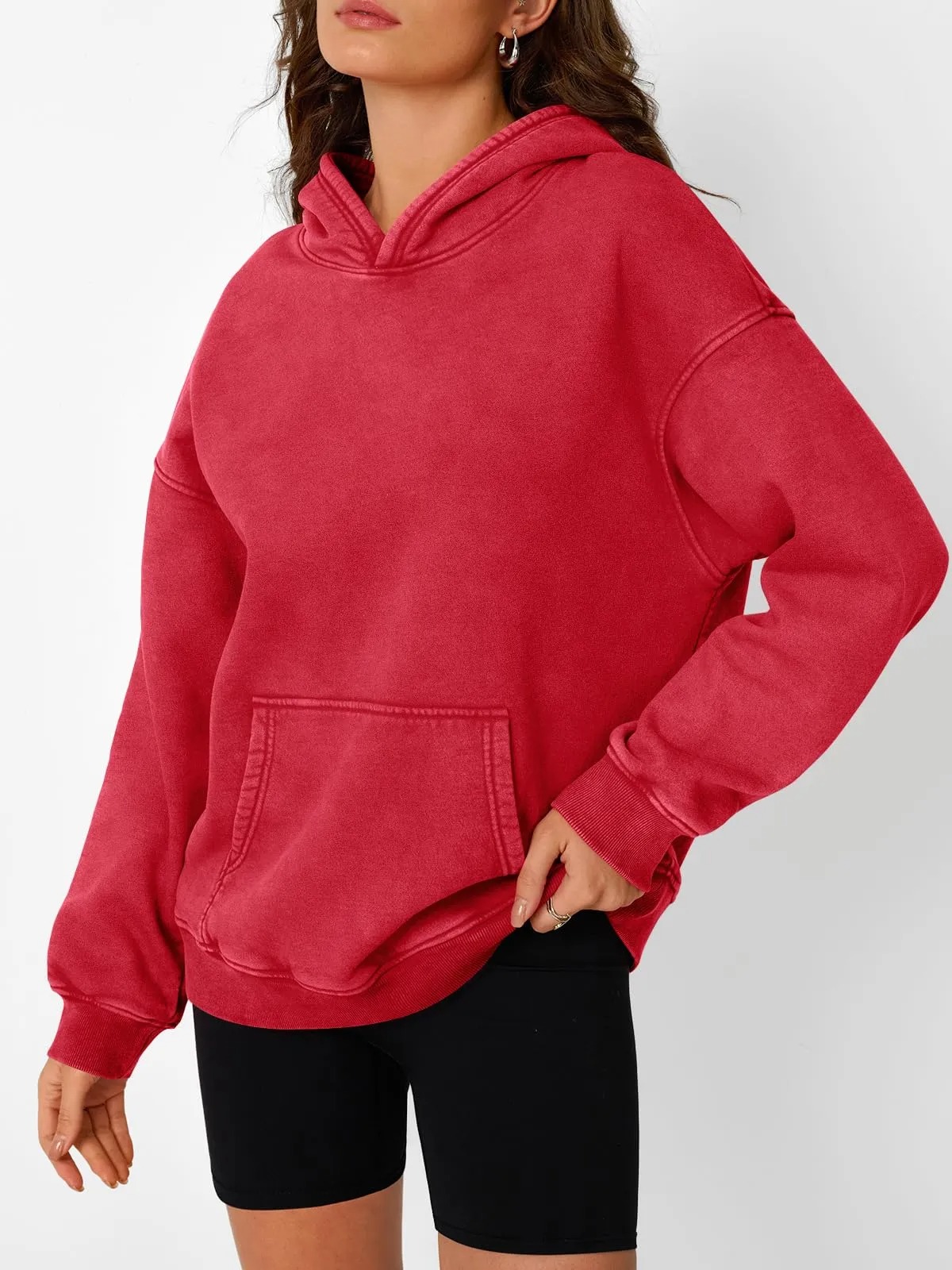 HOT SALE Womens Acid Wash Hoodie Oversized Long Sleeve Fall Fashion Sweatshirts