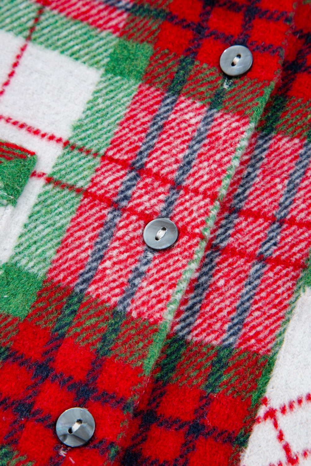 Women's Christmas Plaid Buttoned Casual Flannel Shacket