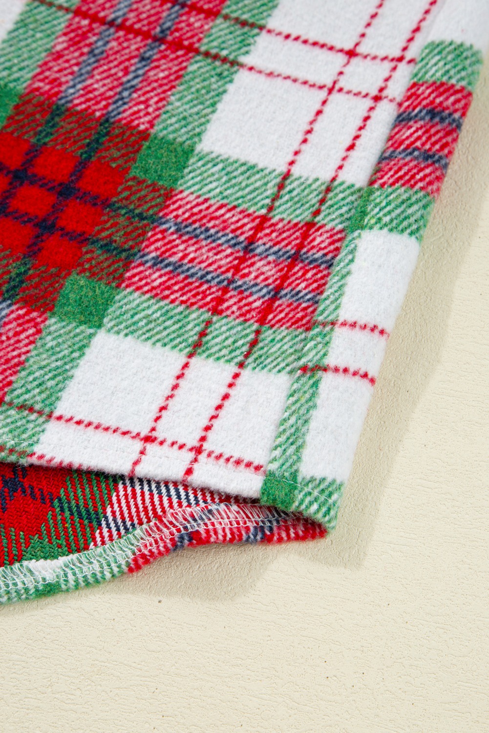 Women's Christmas Plaid Buttoned Casual Flannel Shacket