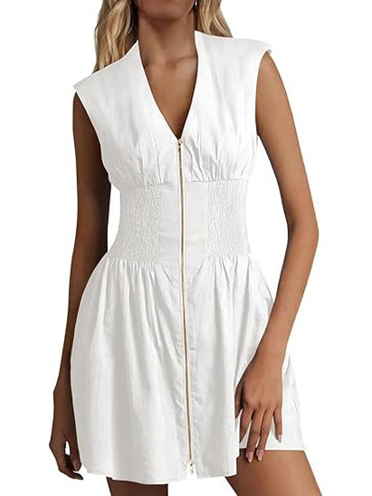 HOT SALE Women's Utility Style Zip Front Tank Dress