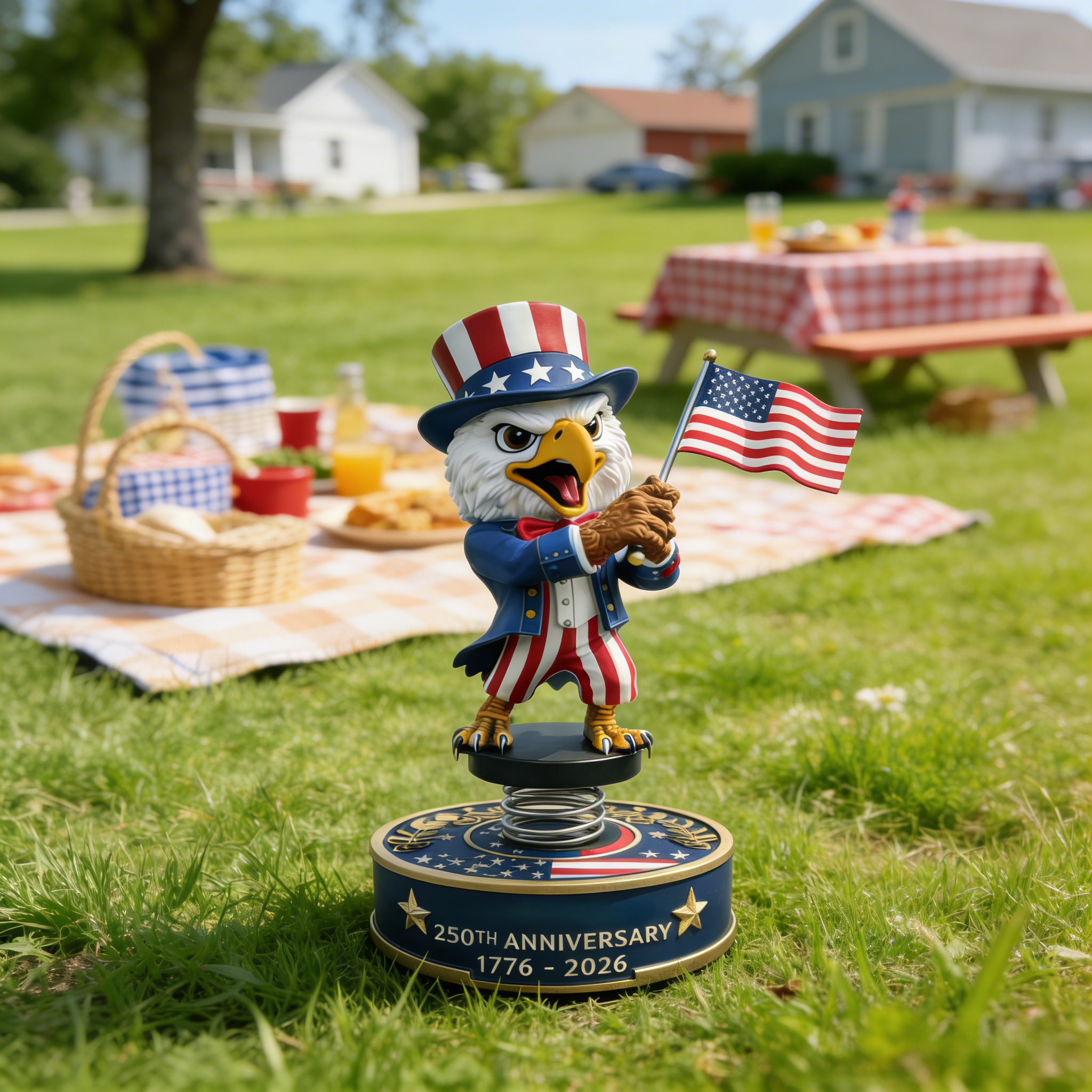 America 250th Anniversary Patriotic Eagle Bobblehead – Car Dashboard Decor