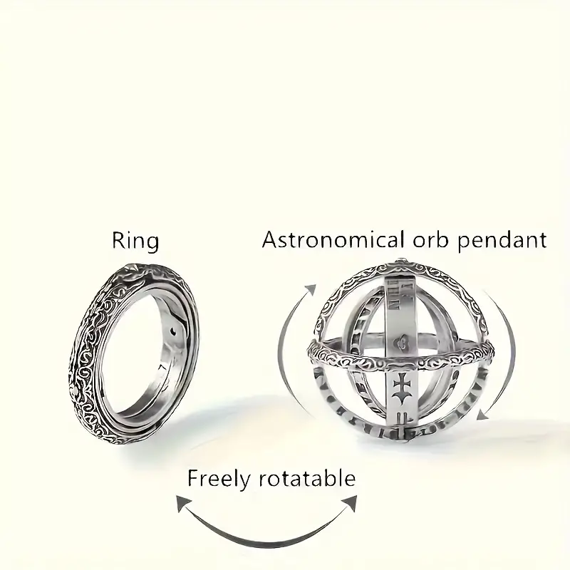 Rotating Astronomical Globe Finger Ring