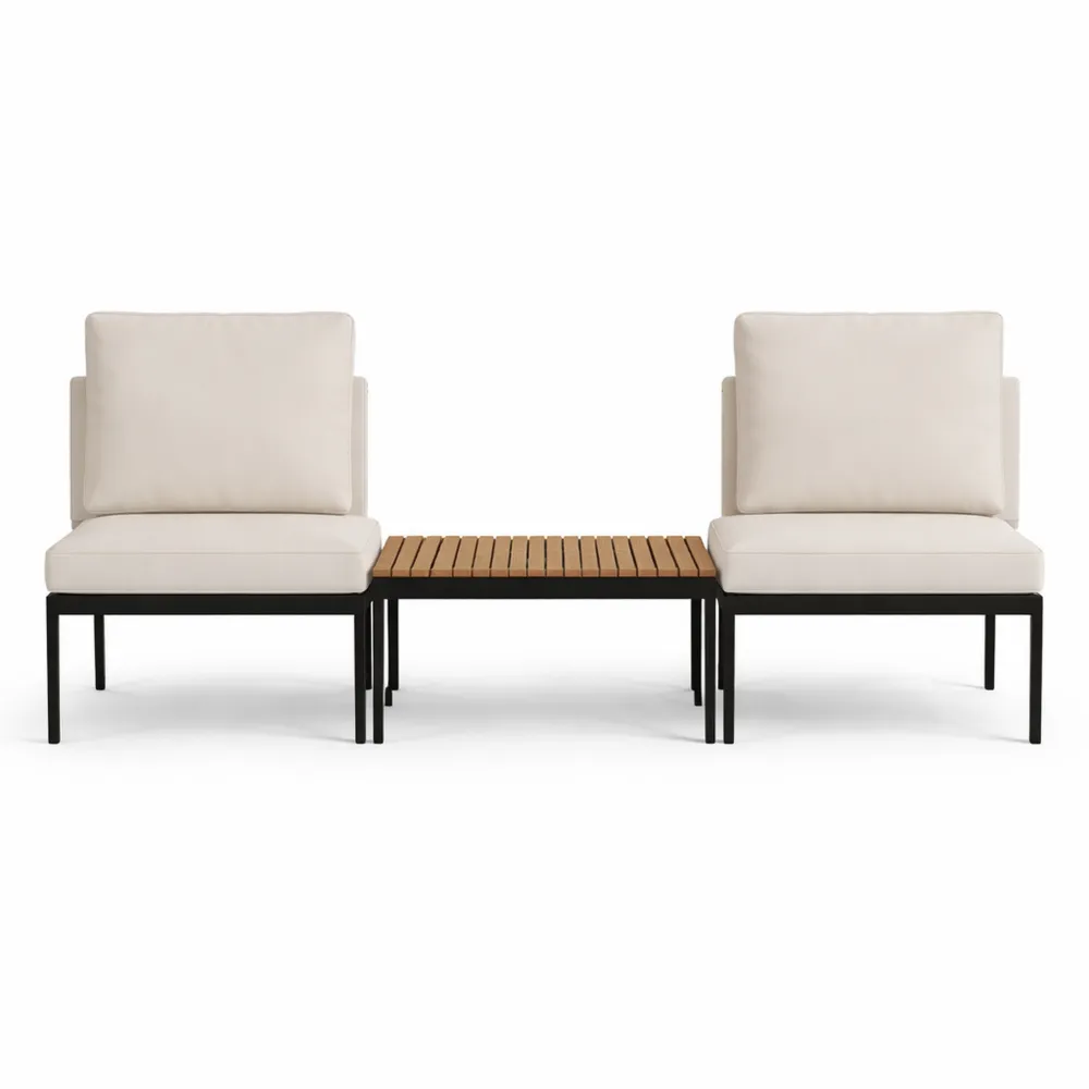 Set da Giardino modulabile con Schienale Regolabile e Tavolino