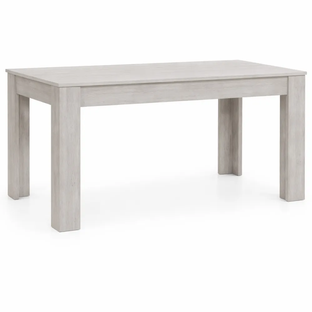 Tavolo da pranzo rettangolare 140 x 90 cm per 6 persone effetto rovere bianco