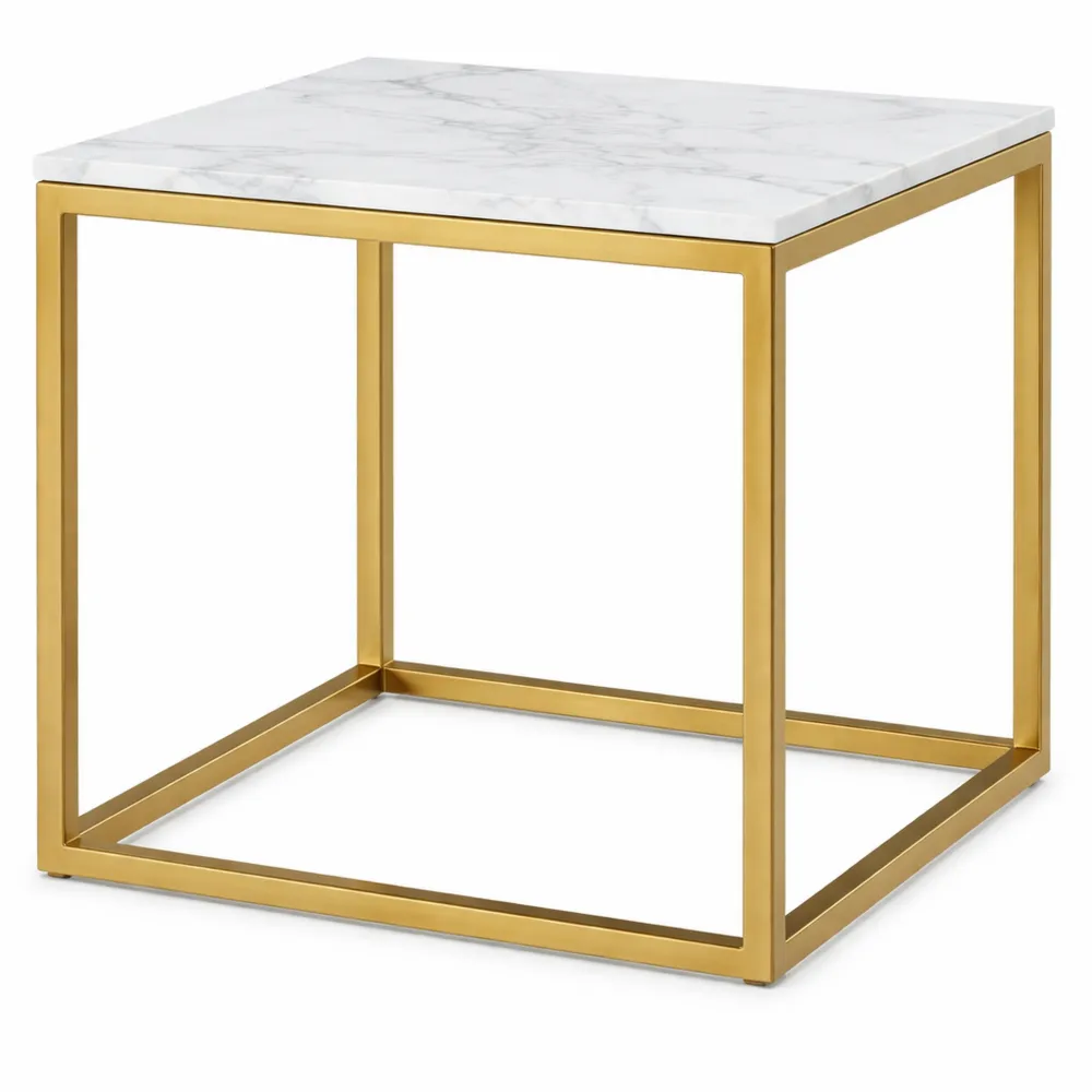 Tavolino da caffè rotondo in marmo e metallo per salotto moderno