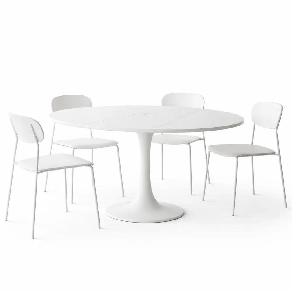 Tavolo da pranzo rotondo allungabile nero per 2-6 persone