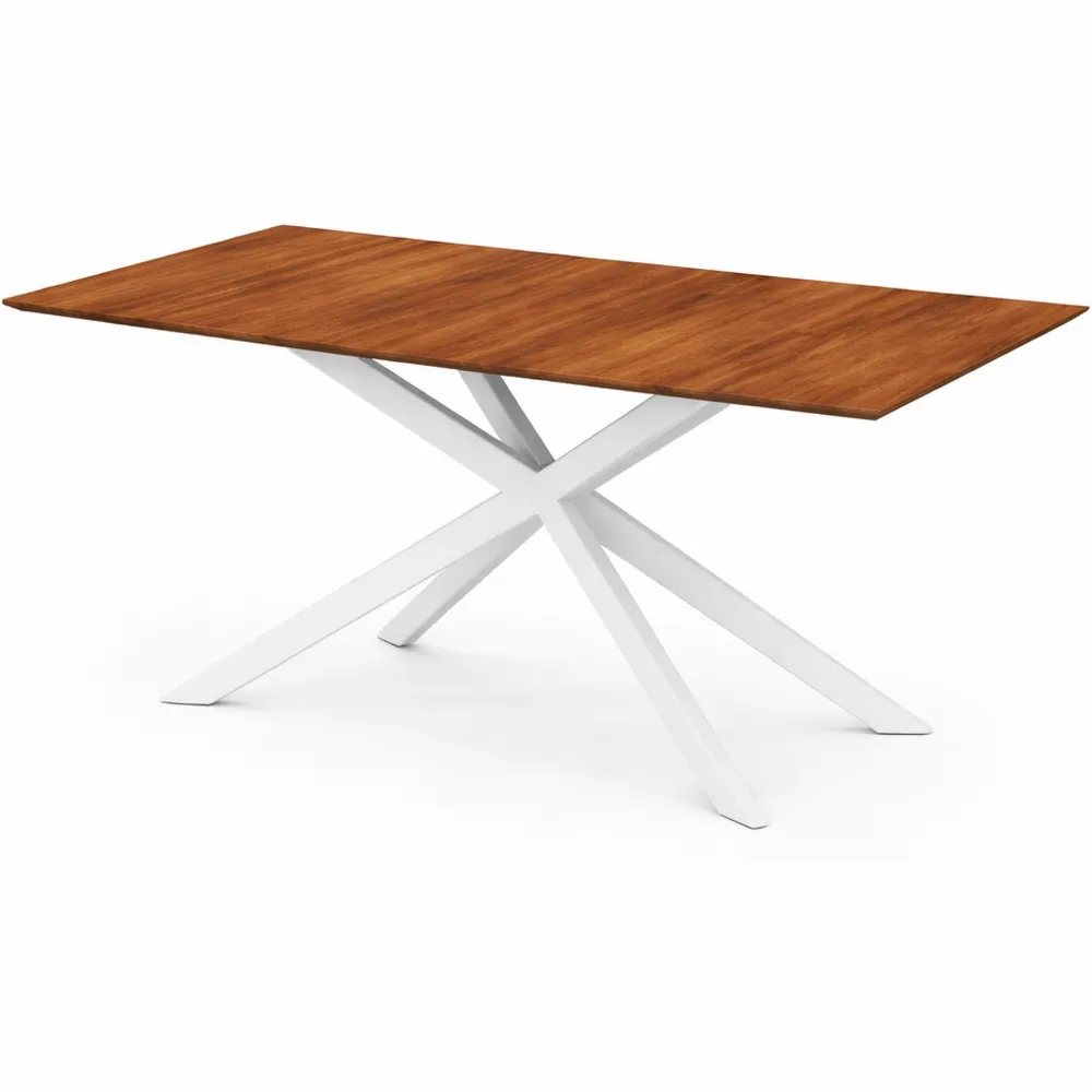 Tavolo da pranzo rettangolare 8 persone legno scuro 160 cm