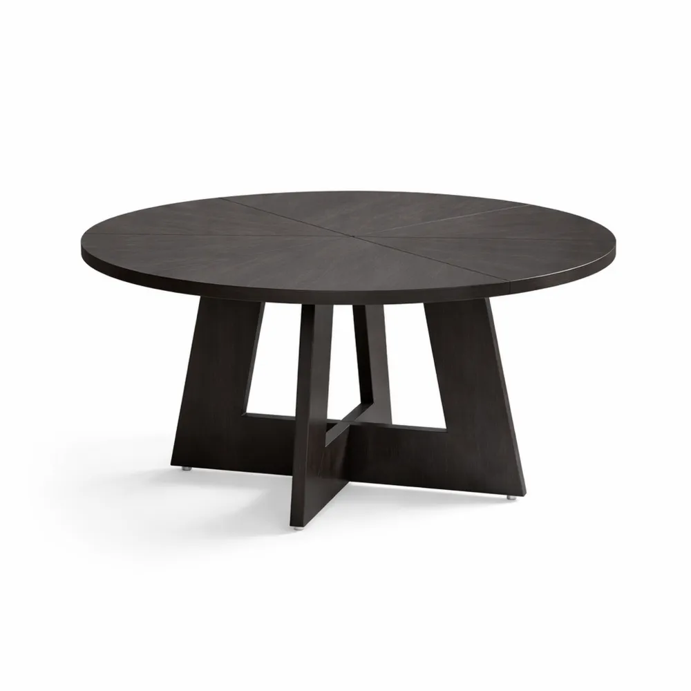 Tavolo Rotondo 120 cm con Base a Croce per Cucina e Soggiorno, Nero