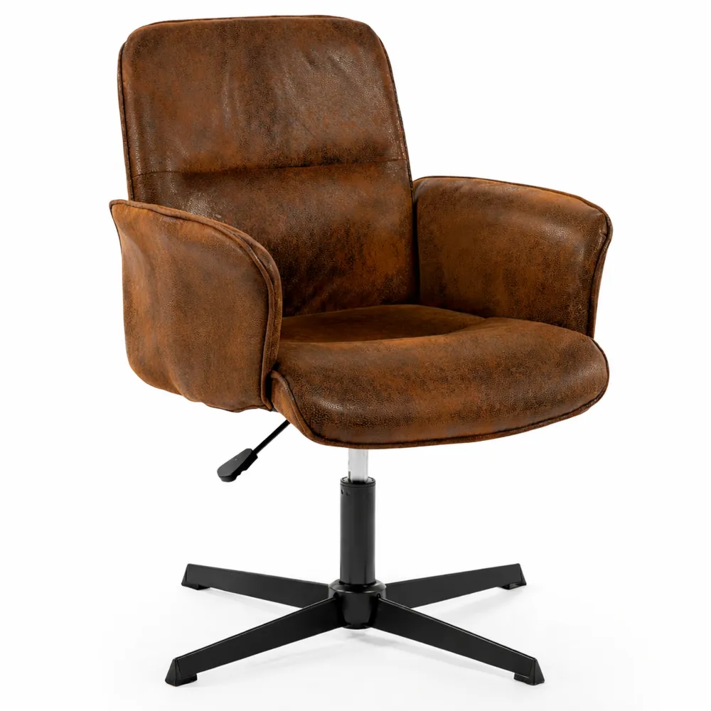 Sedia da Ufficio Regolabile in Altezza in Velluto Beige