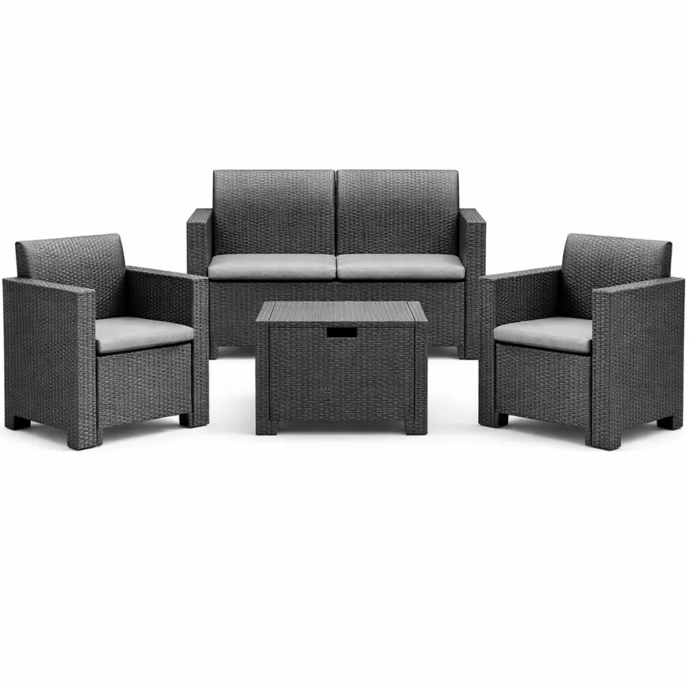 Set da Giardino in Antracite, Dimensioni 281x155x79 cm